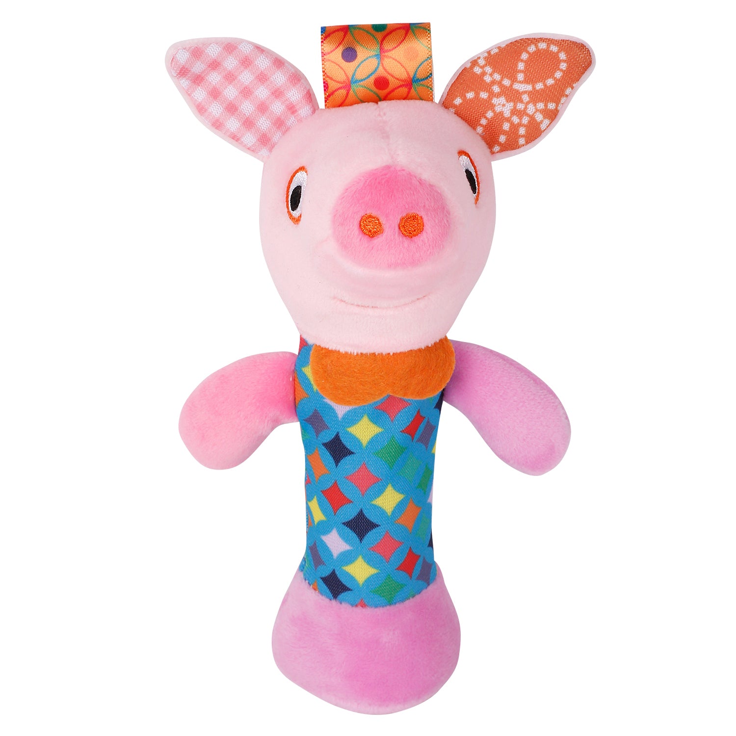 Mr. Piggy Pink Handheld Rattle Toy - Baby Moo