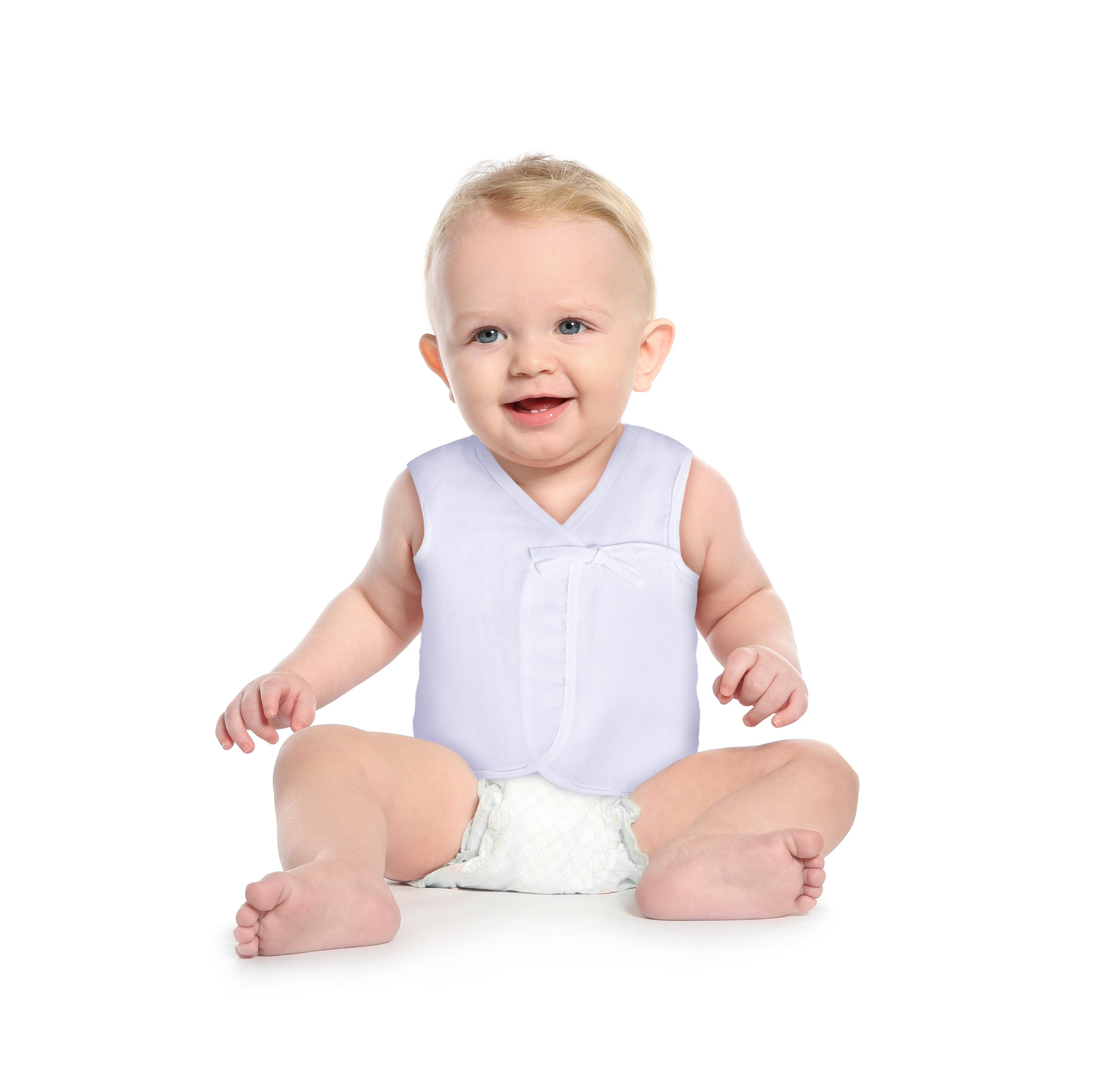 Pure White 3 Pk 100% Cotton Jhabla - Baby Moo