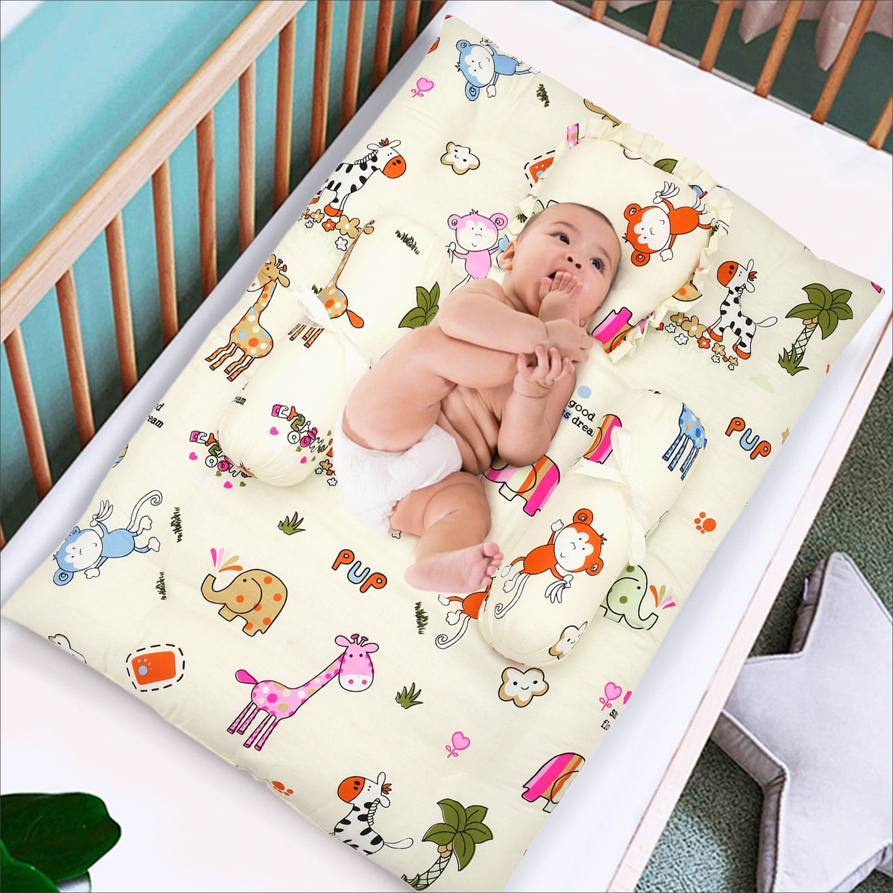 Cream crib best sale bedding set