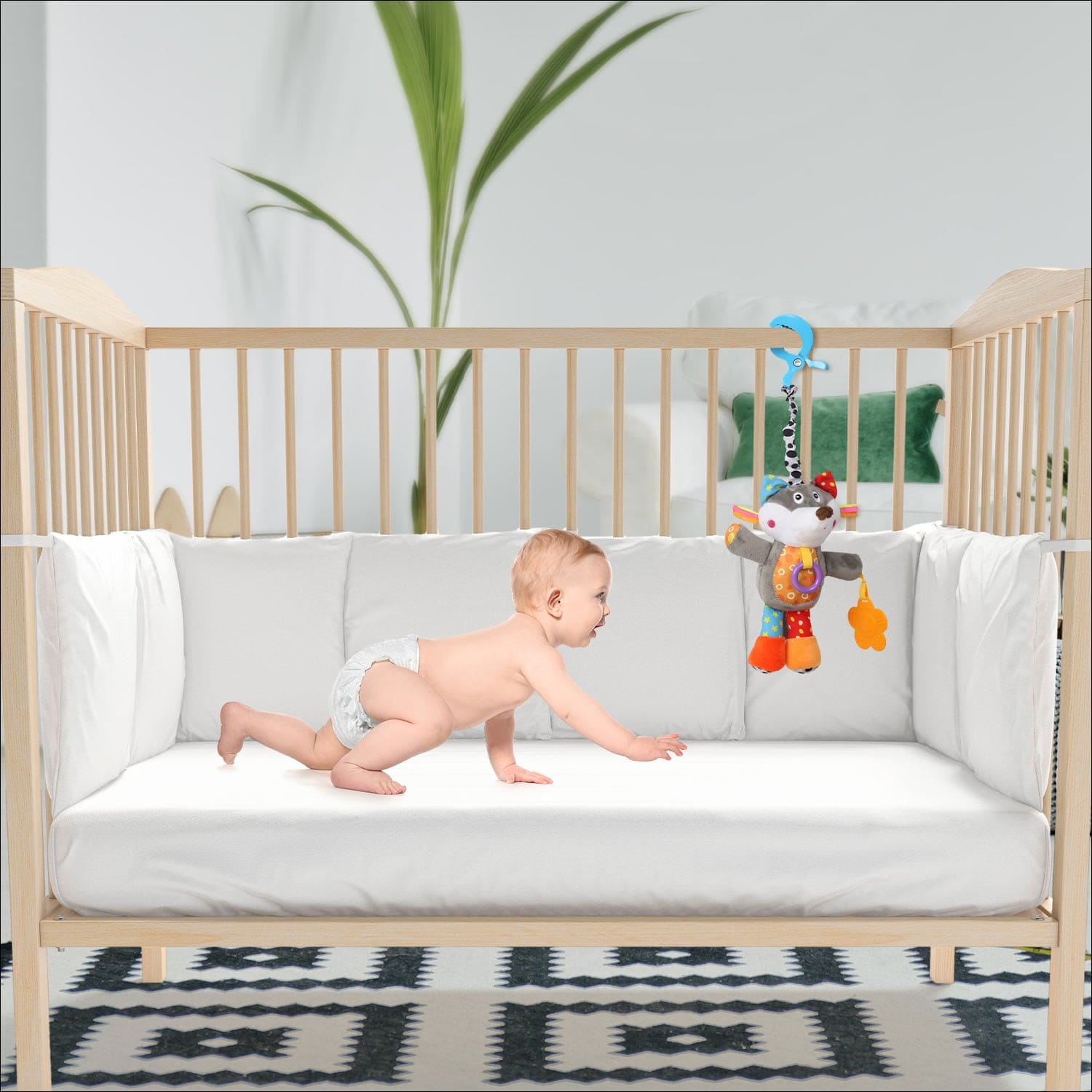 Puppy Love Multicolour Hanging Pulling Toy With Teether - Baby Moo