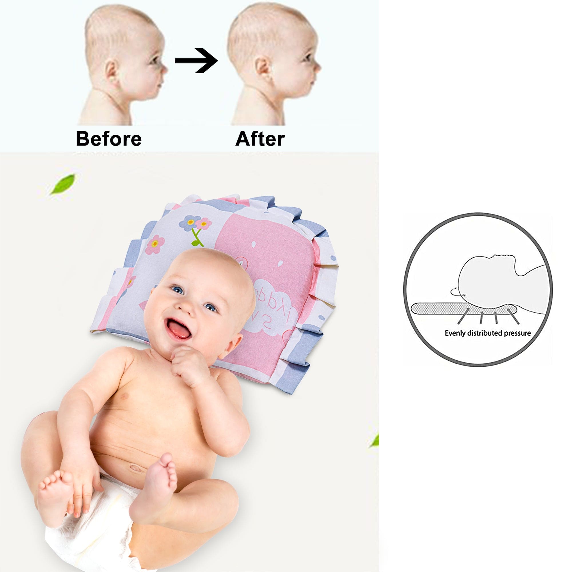 Floral Pink Rai Pillow - Baby Moo