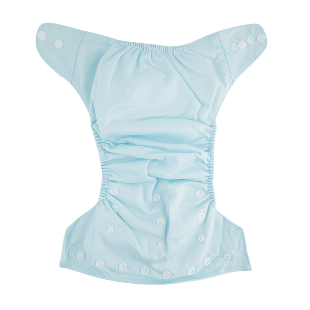 Plain Light Blue Adjustable & Washable Diaper - Baby Moo