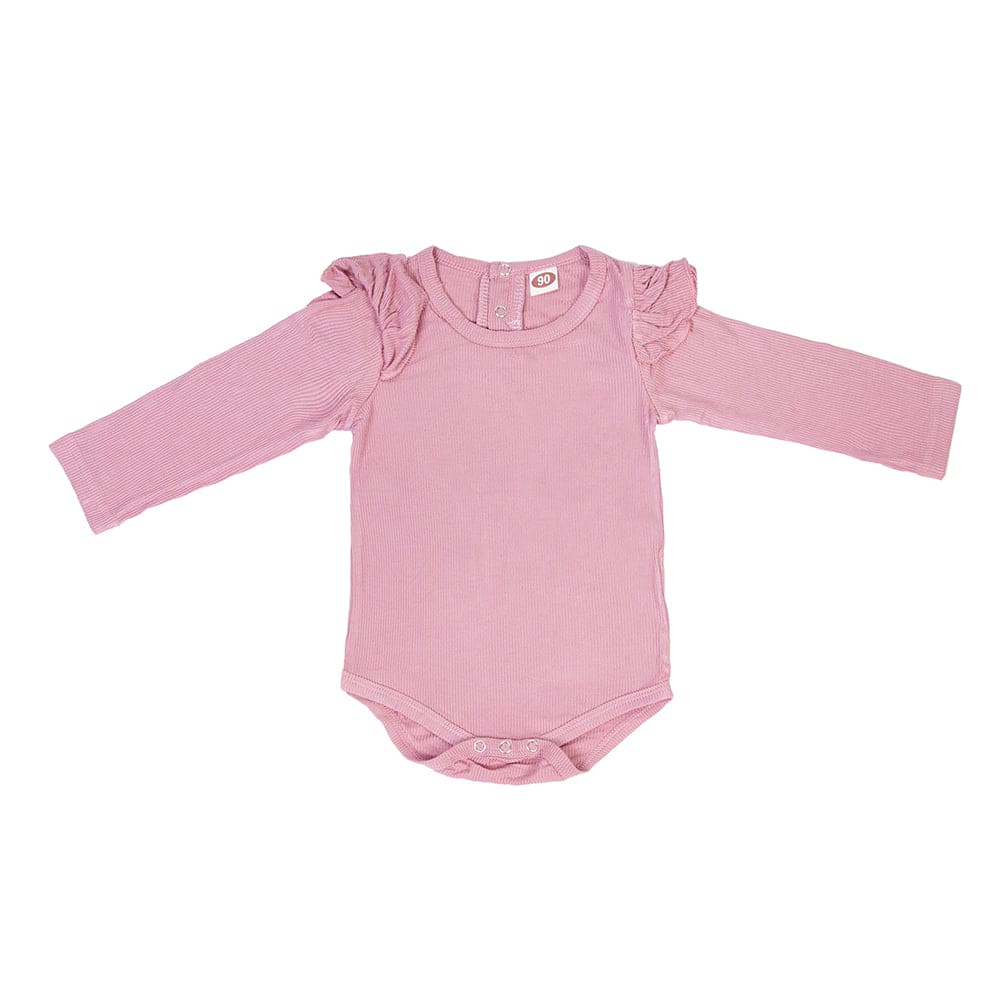 Ruffle Full Sleeve Pink 2 Piece Romper Set - Baby Moo