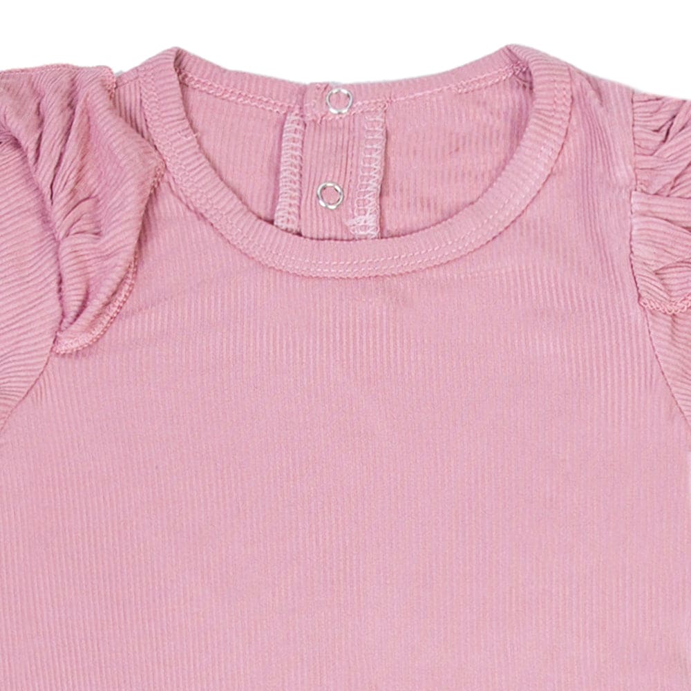 Ruffle Full Sleeve Pink 2 Piece Romper Set - Baby Moo