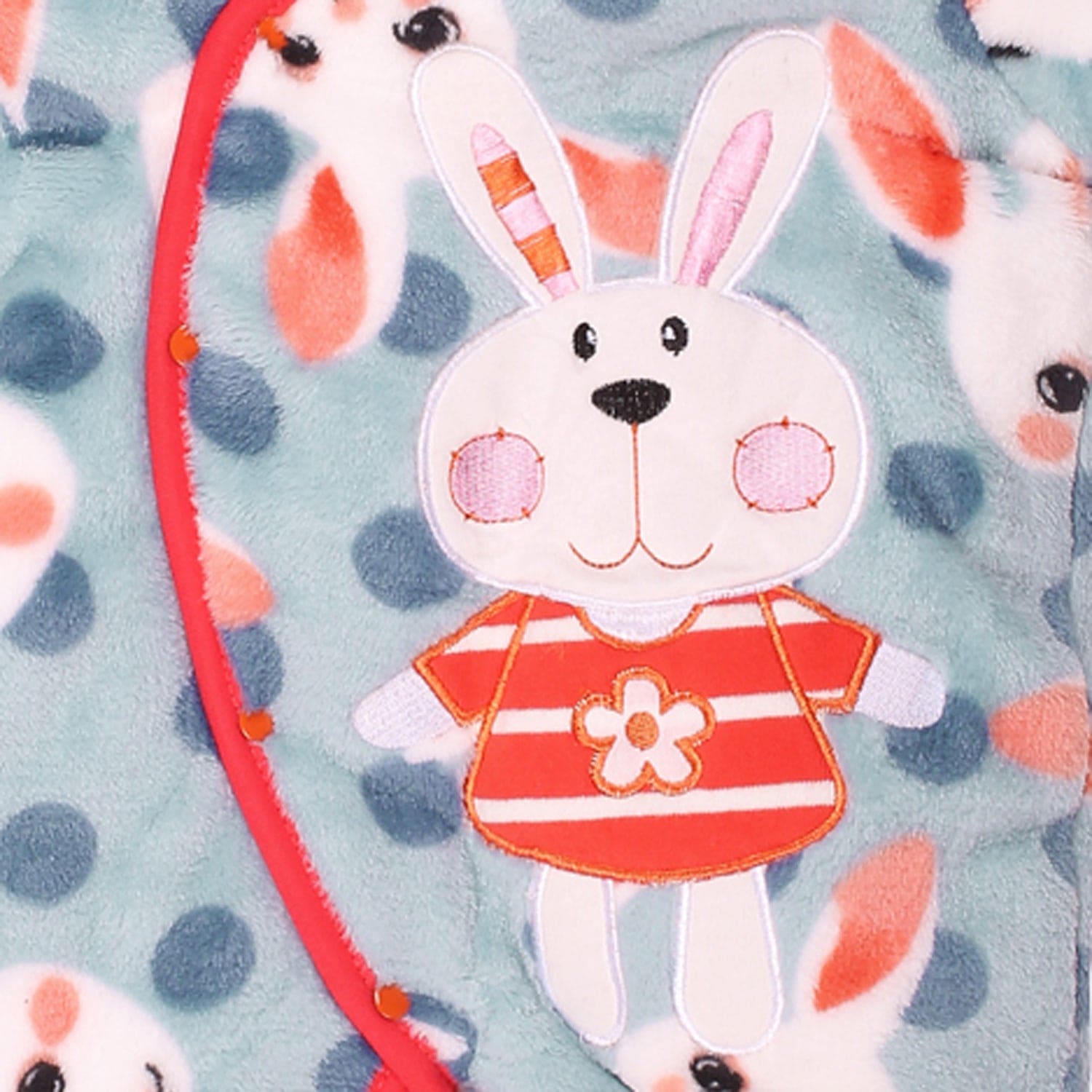 Fuzzy Bunny Blue Winter Quilted Hooded Romper - Baby Moo