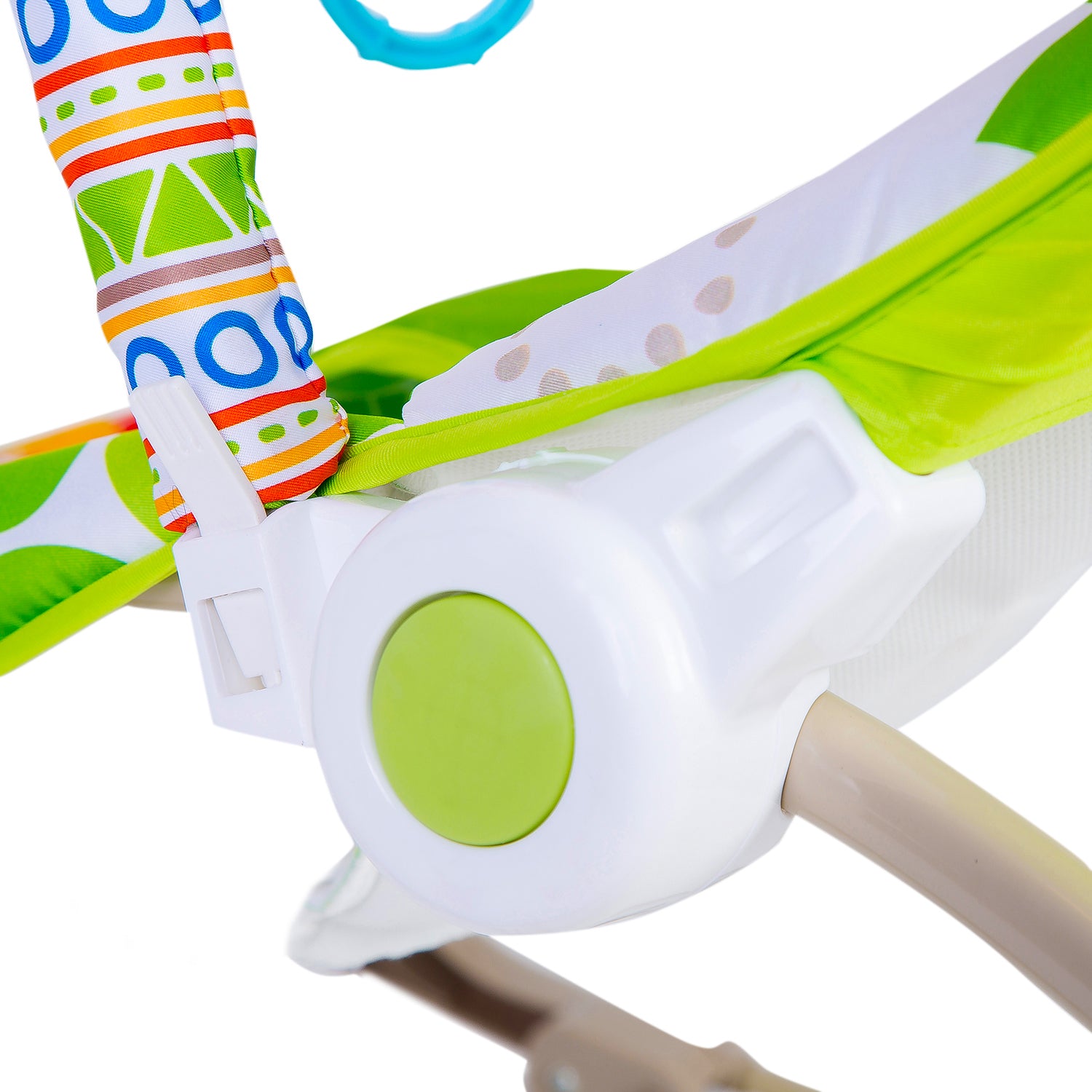 Newborn To Toddler Portable Rocker With Hanging Toys Jungle Green - Baby Moo