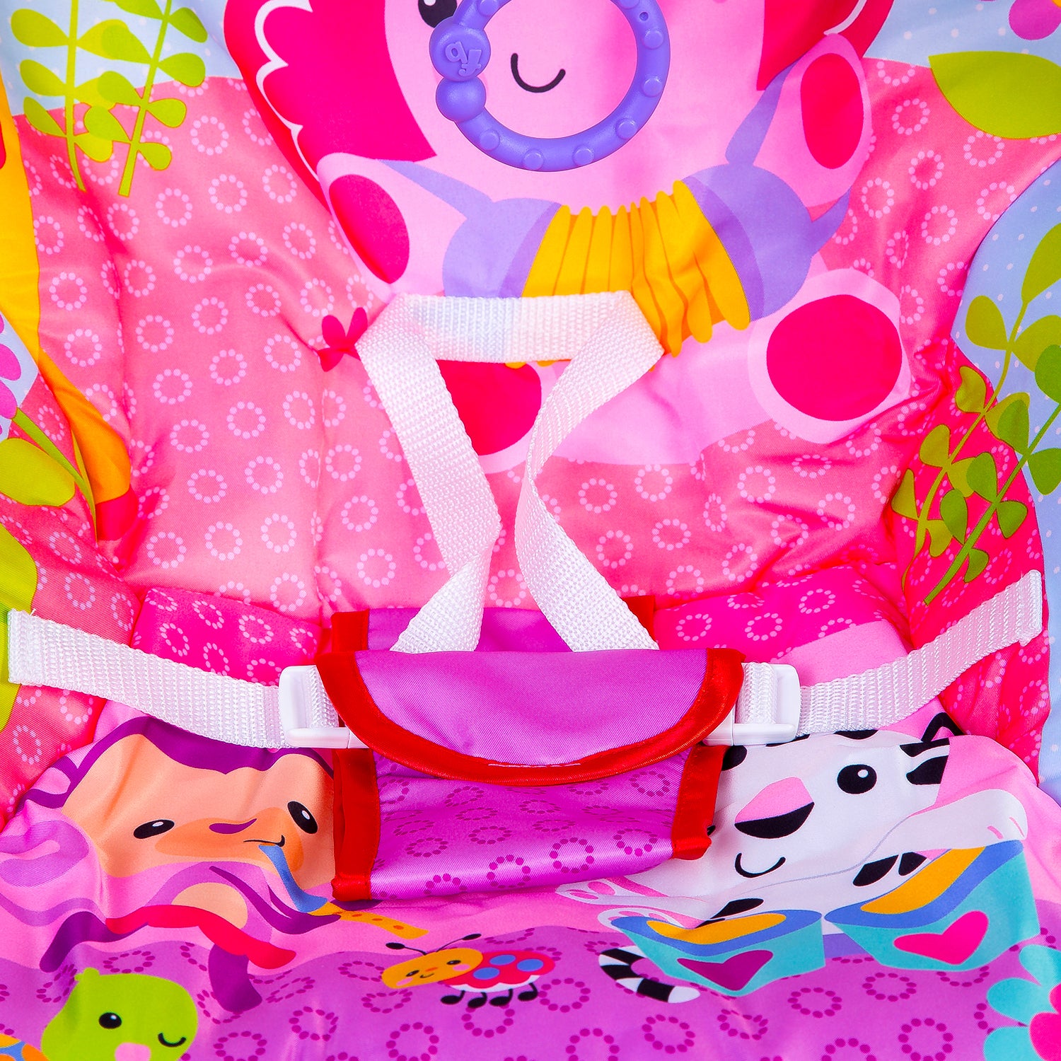 Infant To Toddler Happy Baby Bouncer With Hanging Toys Pink - Baby Moo