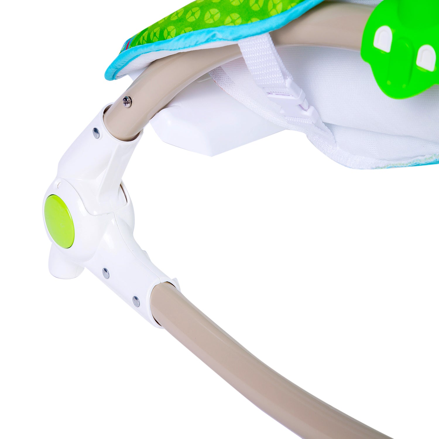 Newborn To Toddler Portable Bouncer With Hanging Toys Blue & Green - Baby Moo