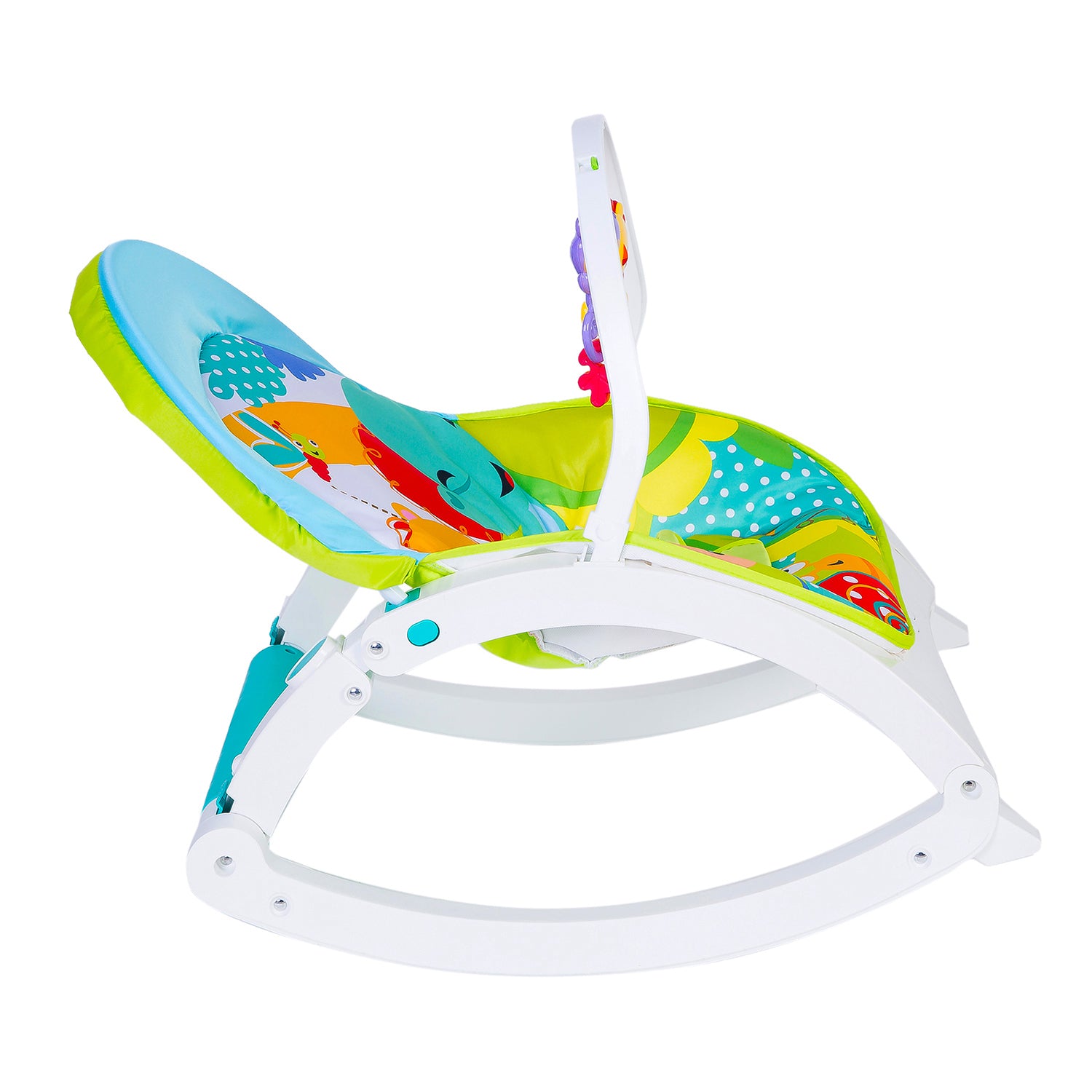 Newborn To Toddler Happy Baby Bouncer With Hanging Toys Green - Baby Moo