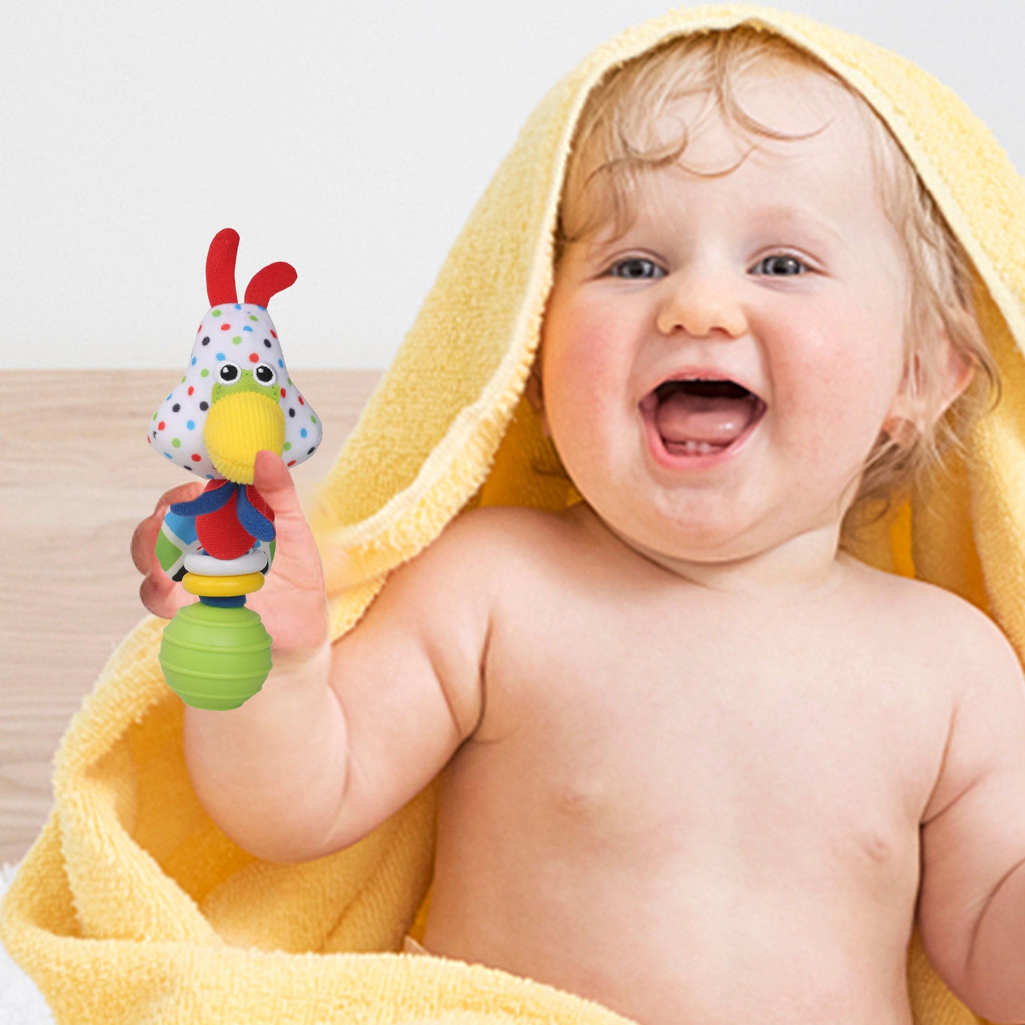 Chicken White Handheld Rattle - Baby Moo