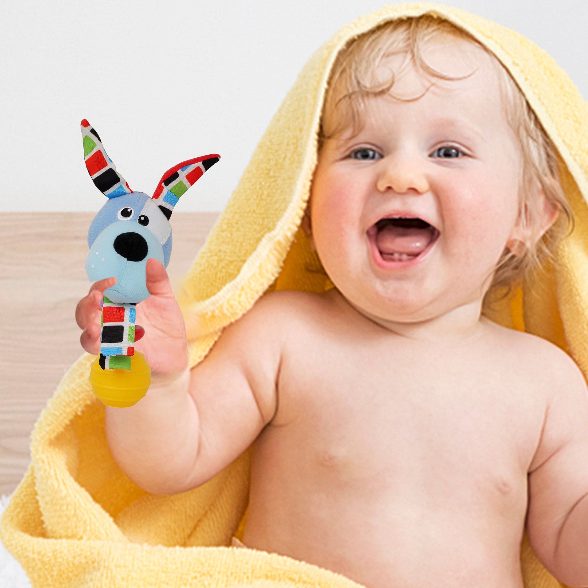 Dog Blue Handheld Rattle - Baby Moo