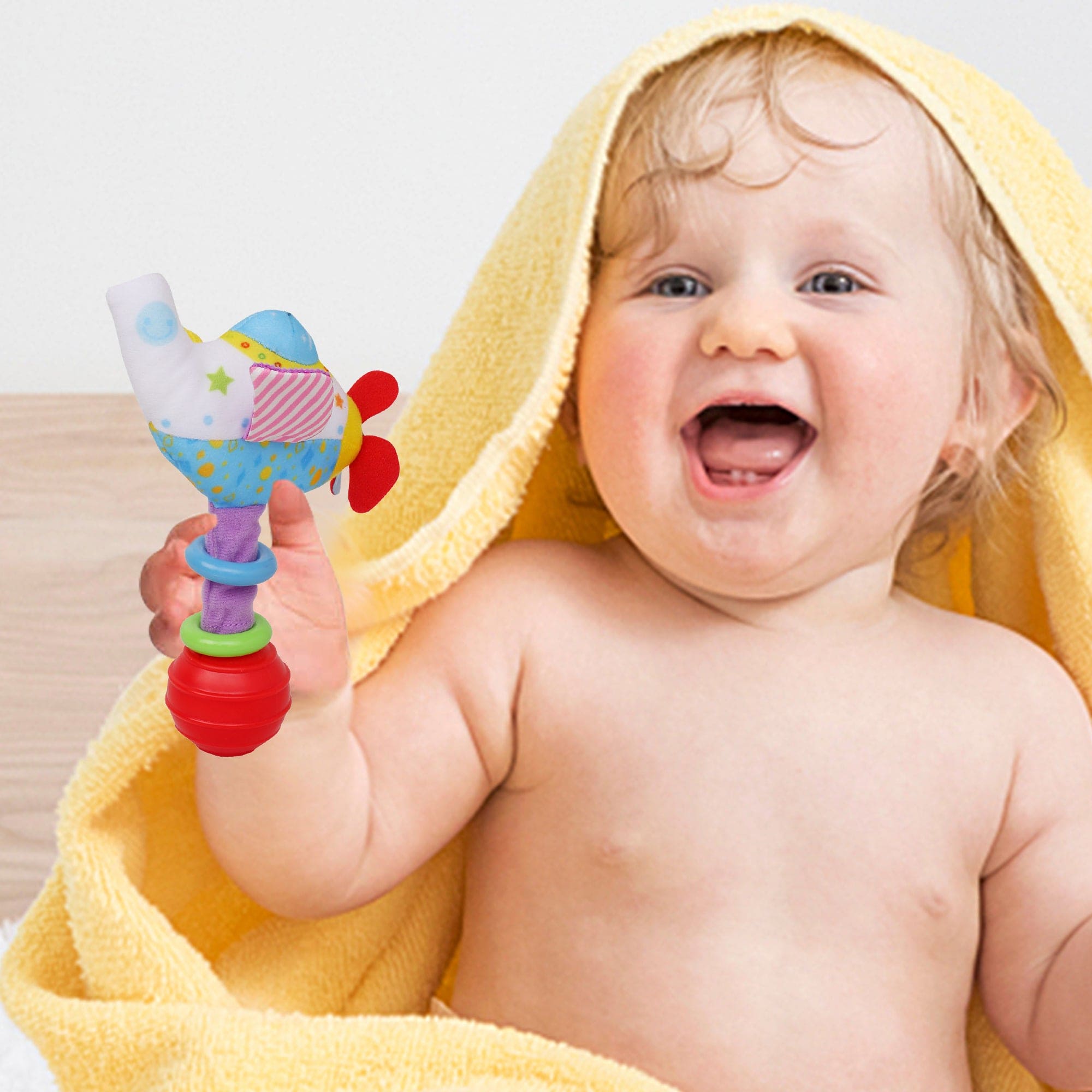 Helicopter Blue Handheld Rattle - Baby Moo