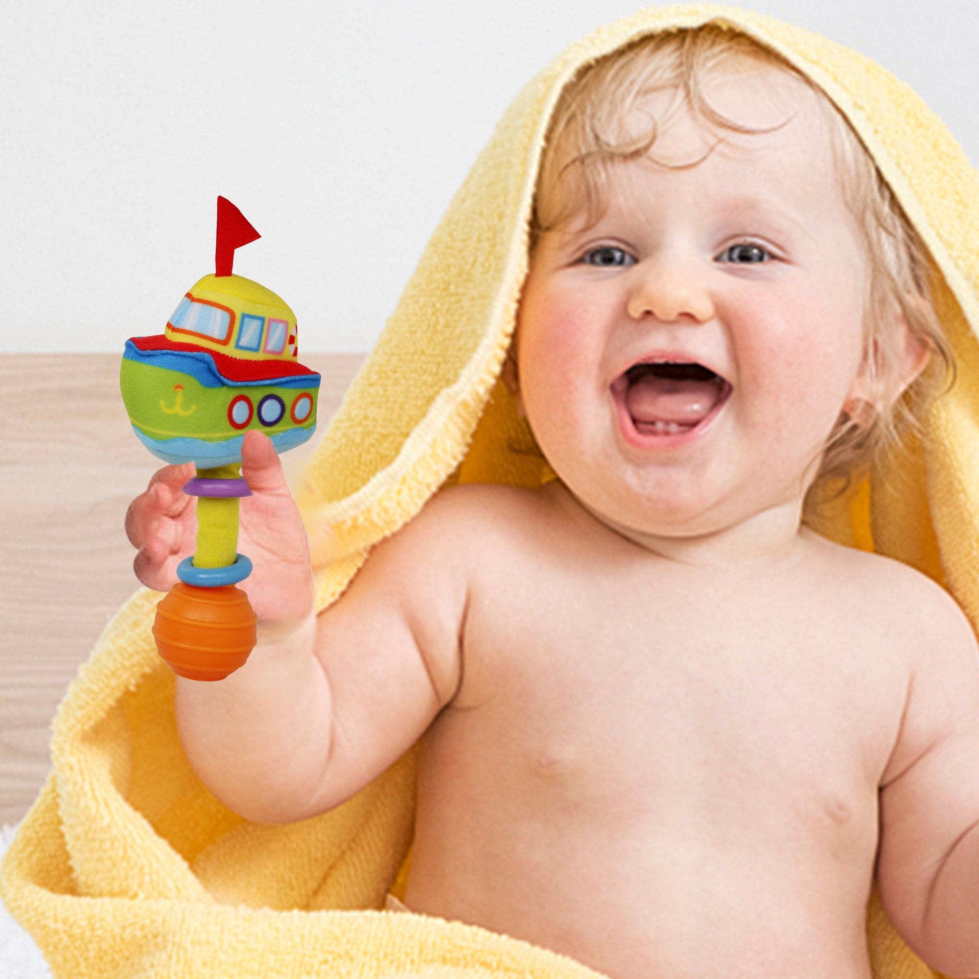 Ship Blue Handheld Rattle - Baby Moo