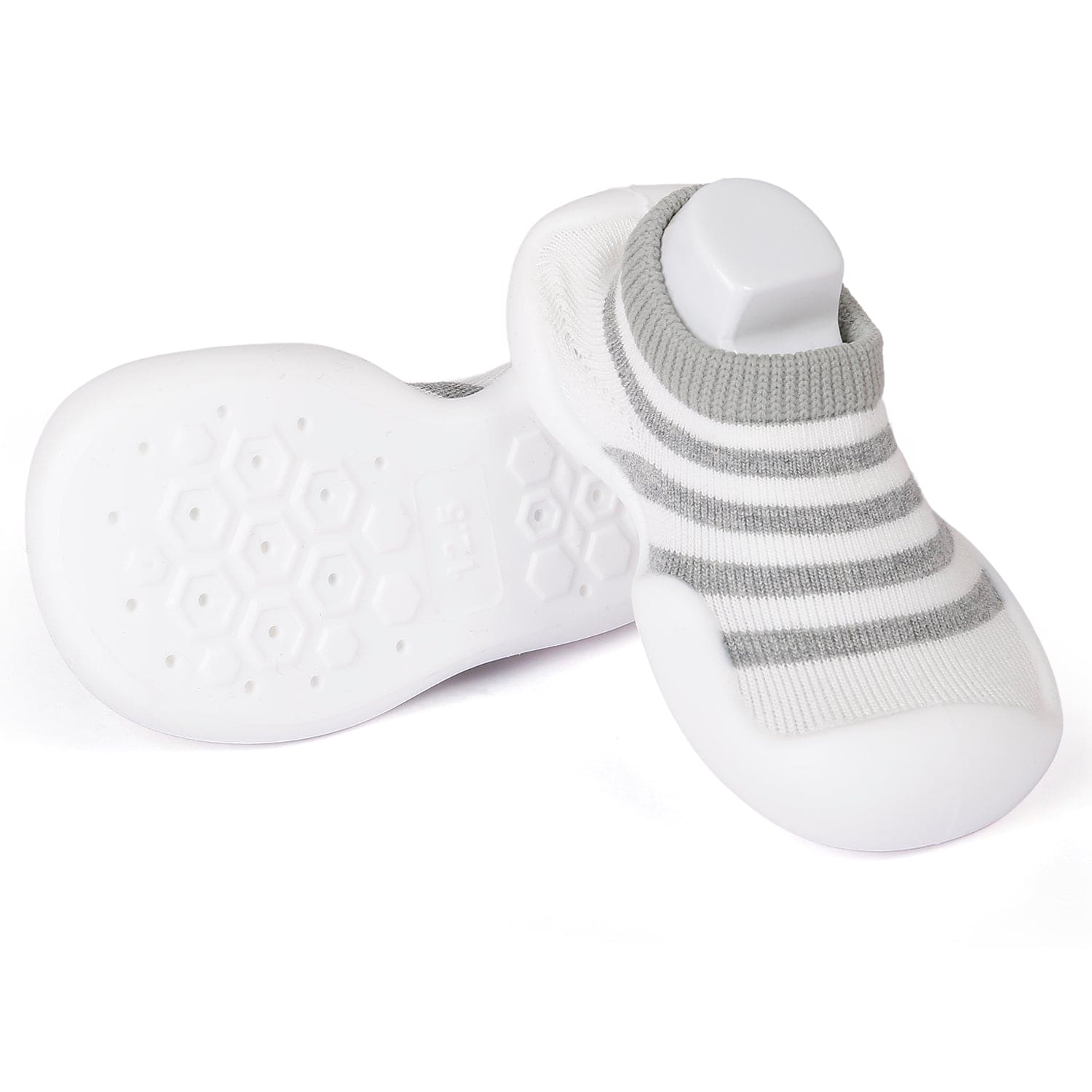 Slip-On Shoes Striped Grey - Baby Moo