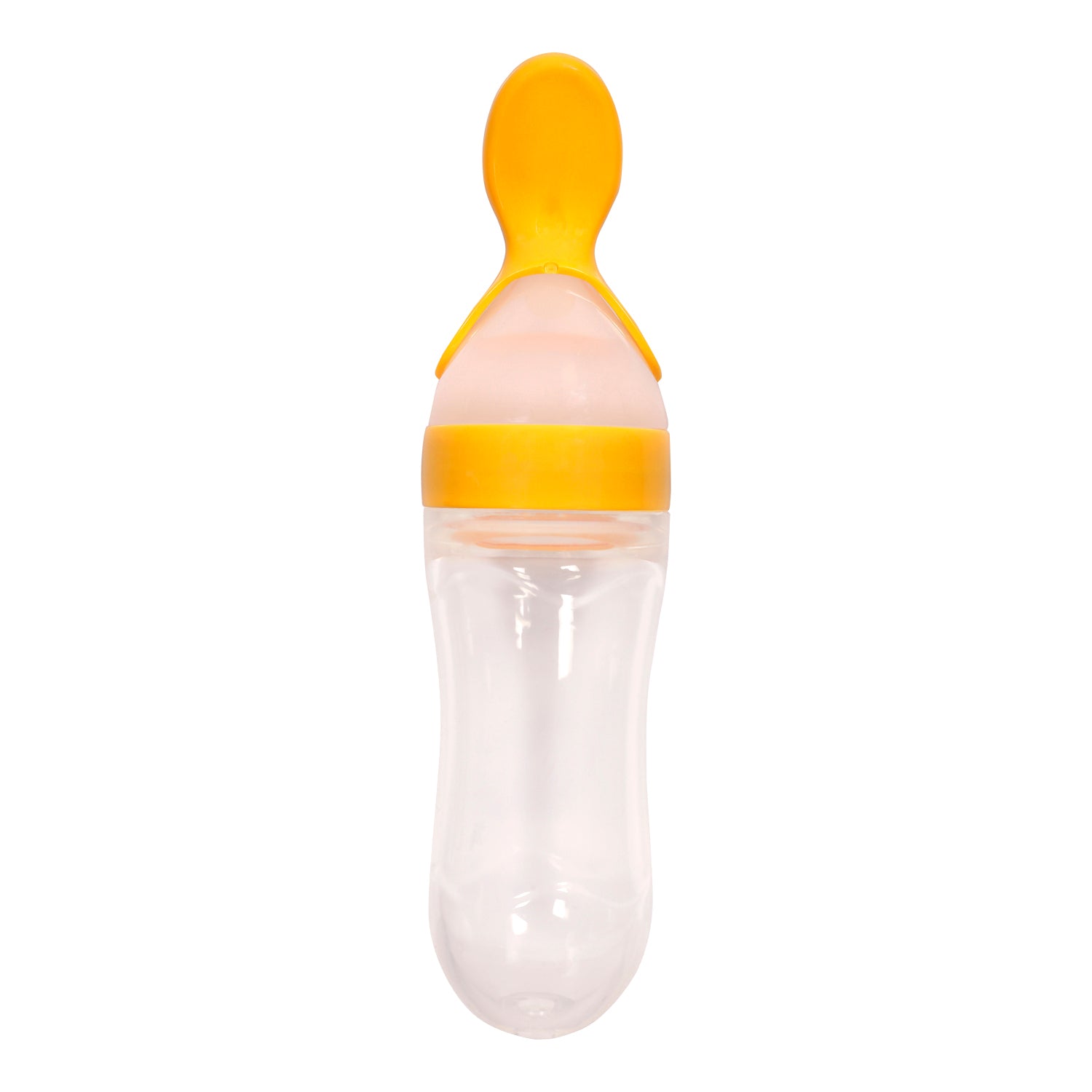 Yellow 90 Ml Squeeze Bottle Feeder With Dispensing Spoon - Baby Moo