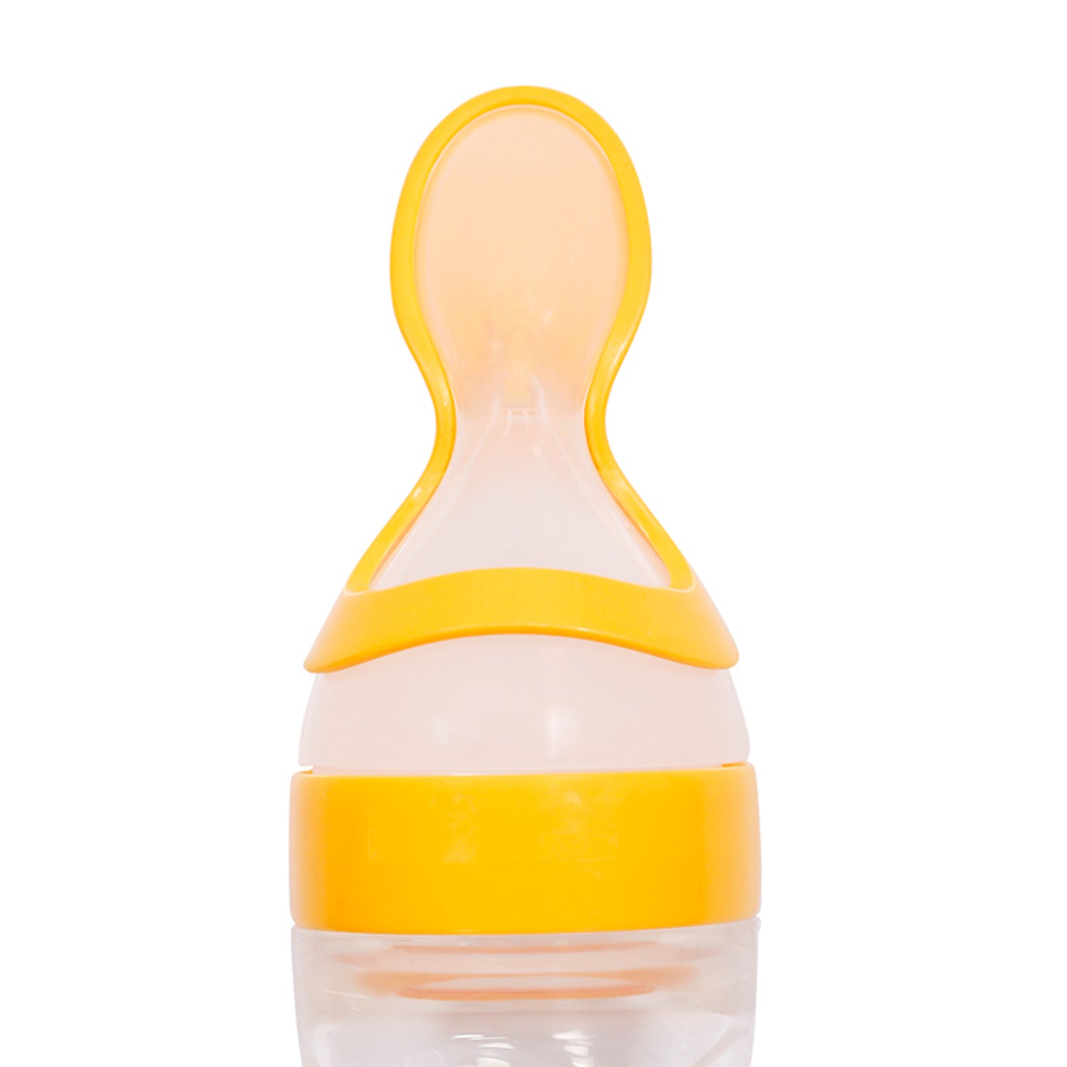 Yellow 90 Ml Squeeze Bottle Feeder With Dispensing Spoon - Baby Moo