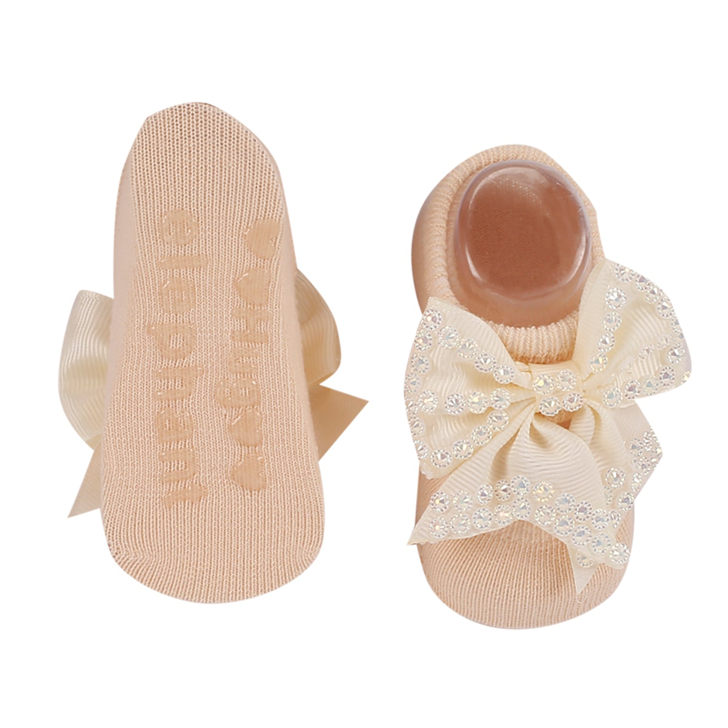 Bedazzled Cream Headband And Socks Set - Baby Moo