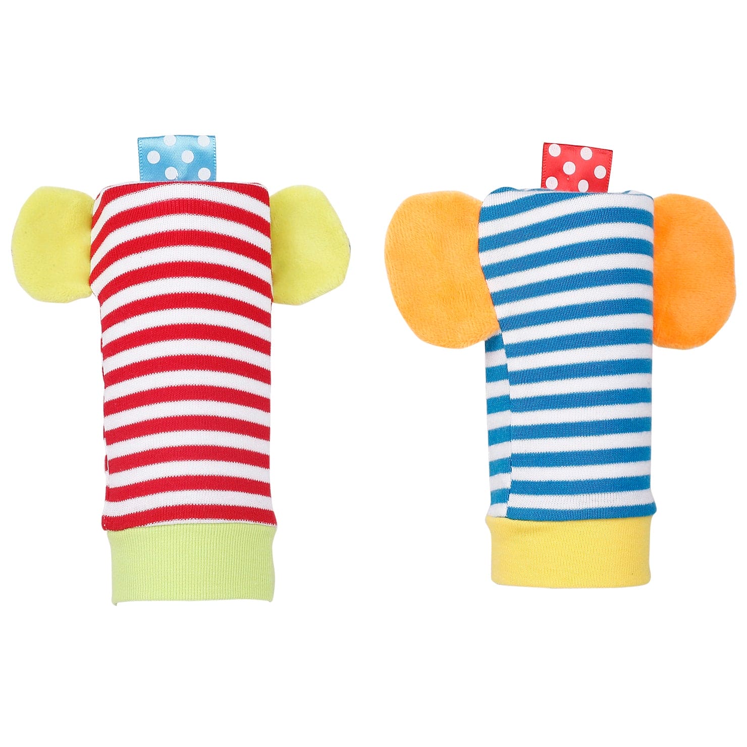 Elephant And Monkey Multicolour Set of 2 Socks Rattle - Baby Moo