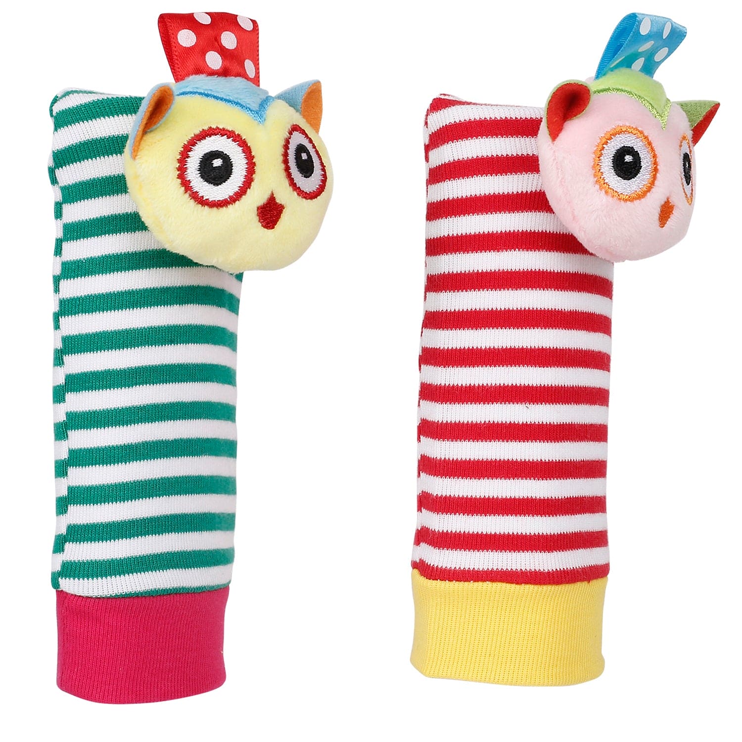 Owls In Love Multicolour Set of 2 Socks Rattle - Baby Moo