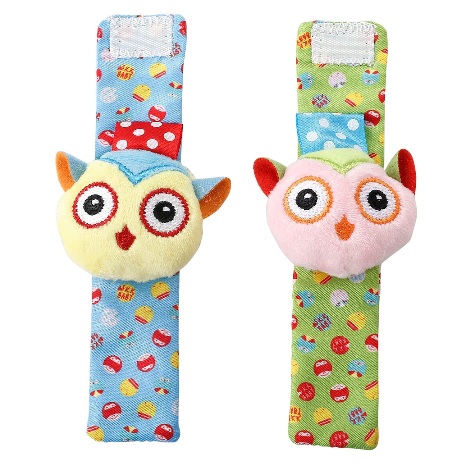 Owls In Love Multicolour Set of 2 Wrist Rattle - Baby Moo