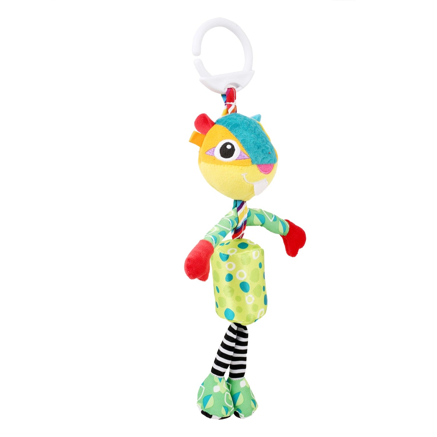 Smiling Green Hanging Musical Toy / Wind Chime Soft Rattle - Baby Moo