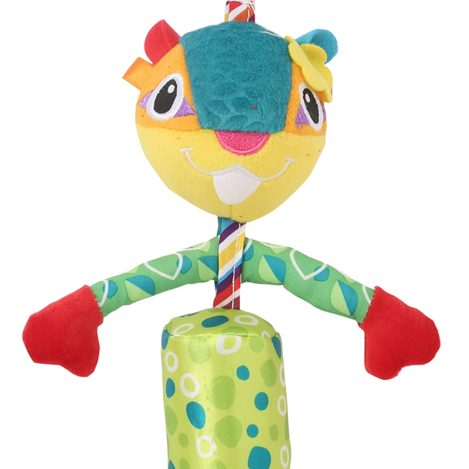 Smiling Green Hanging Musical Toy / Wind Chime Soft Rattle - Baby Moo