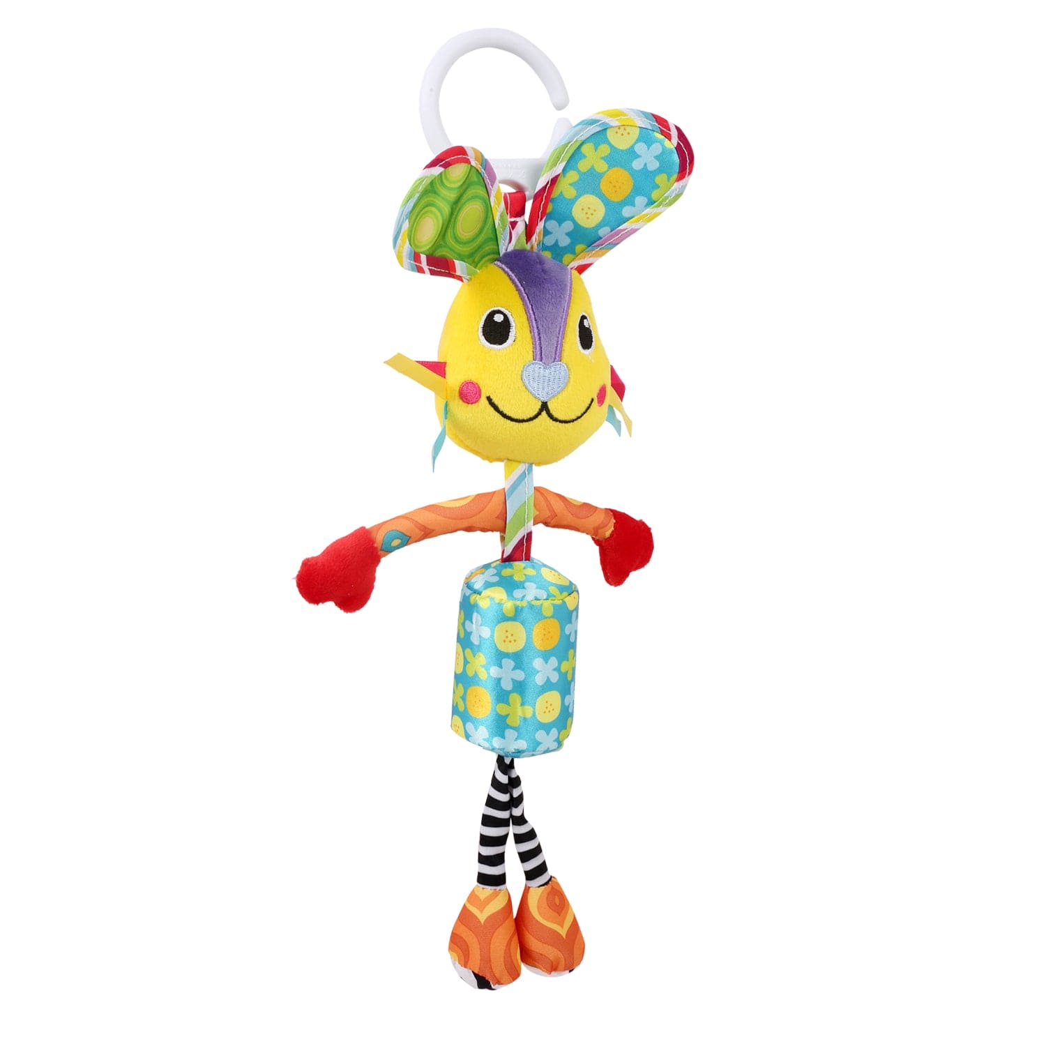 Big Earred Circus Bunny Blue Hanging Musical Toy / Wind Chime Soft Rattle - Baby Moo