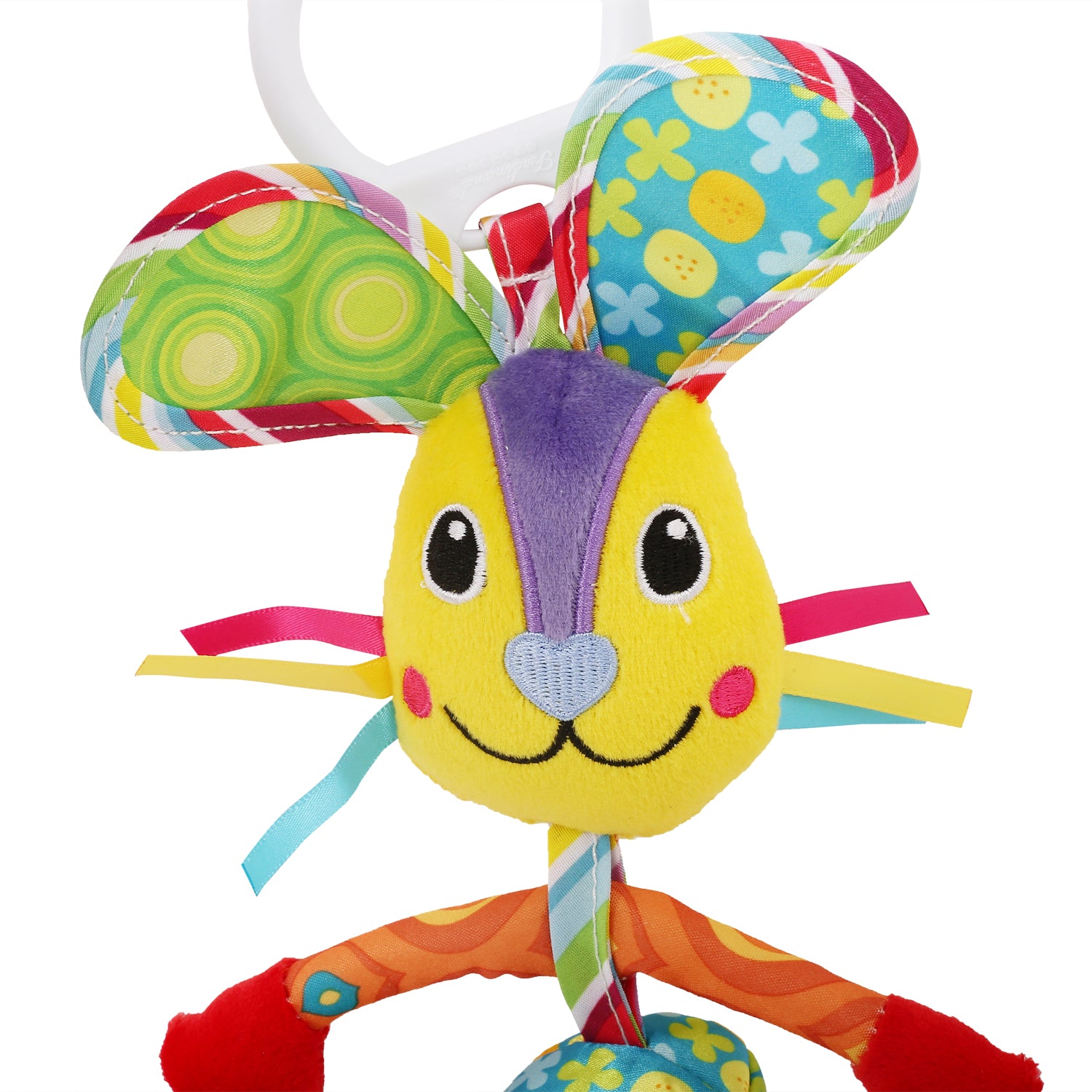 Big Earred Circus Bunny Blue Hanging Musical Toy / Wind Chime Soft Rattle - Baby Moo