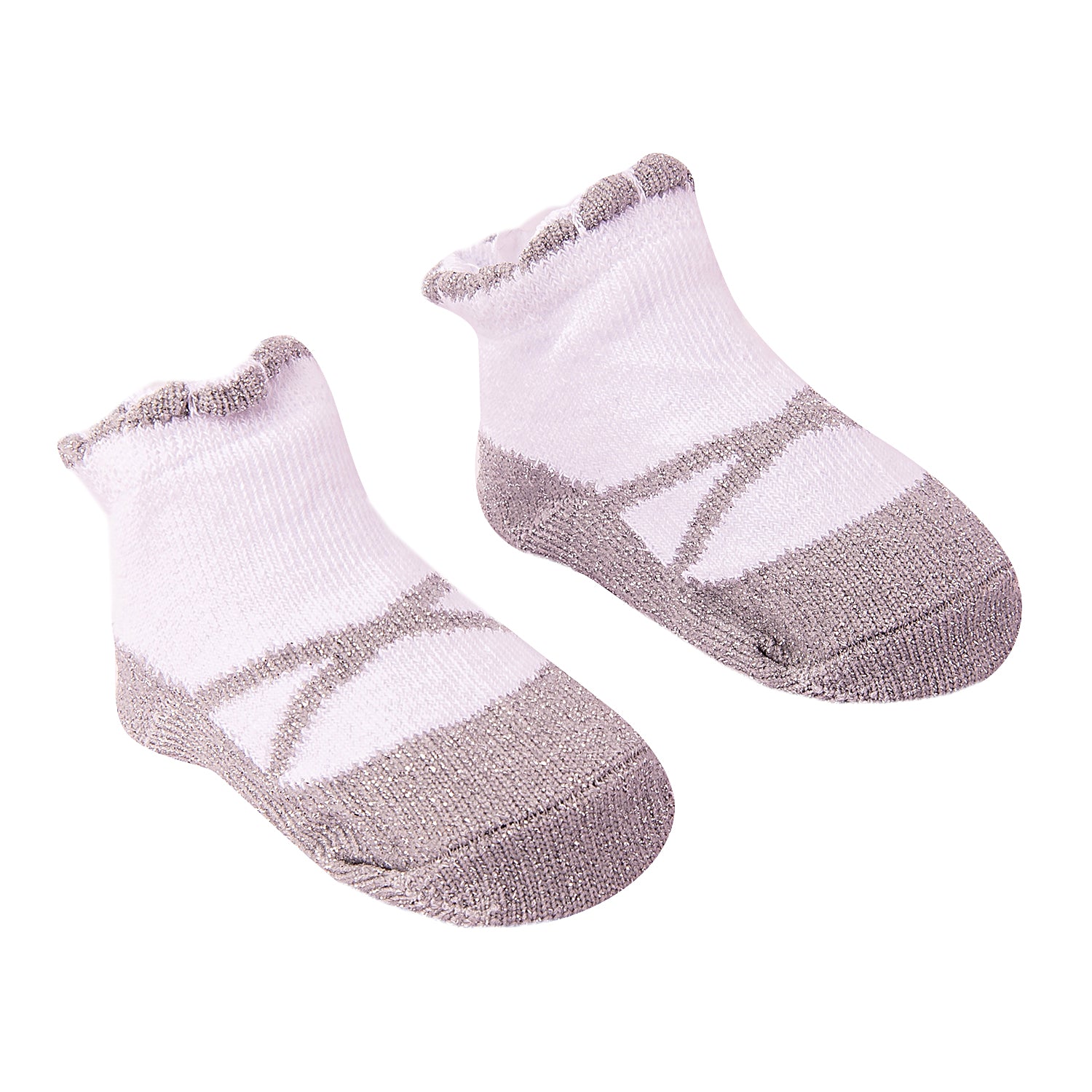 Dressy Floral Grey 3 Pcs Hairband And Socks Set - Baby Moo