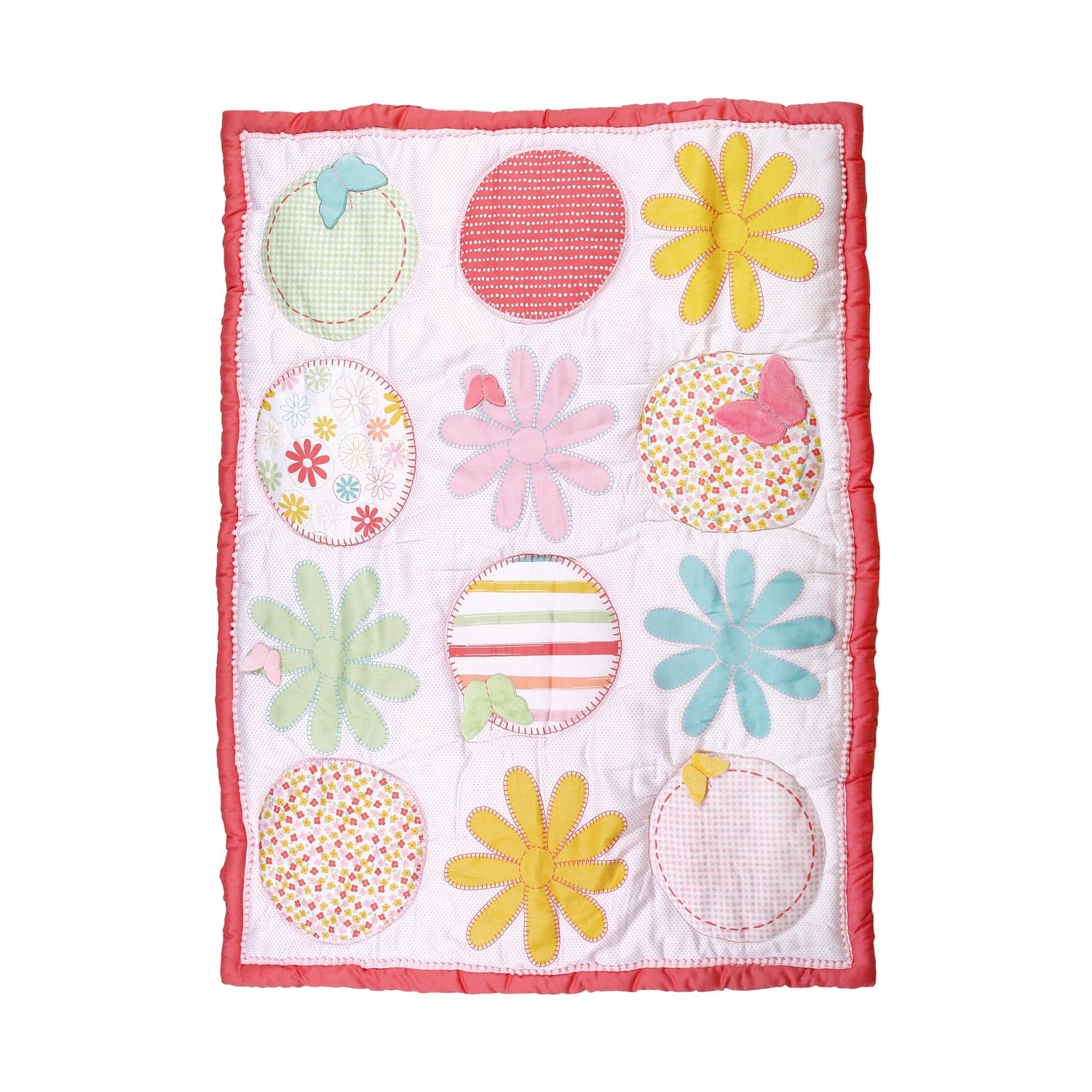 Floral Dreams Pink 4 Pcs Crib Set - Baby Moo