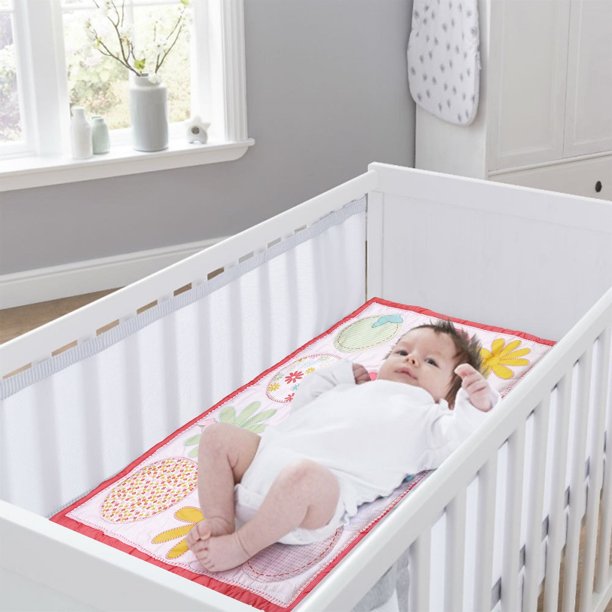 Floral Dreams Pink 4 Pcs Crib Set - Baby Moo