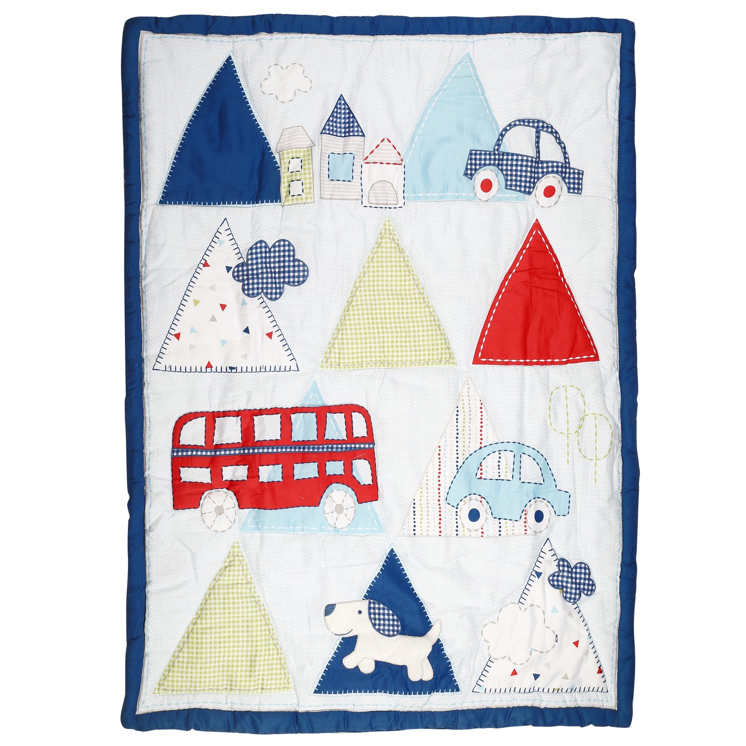 Driving Around Blue 4 Pcs Crib Set - Baby Moo