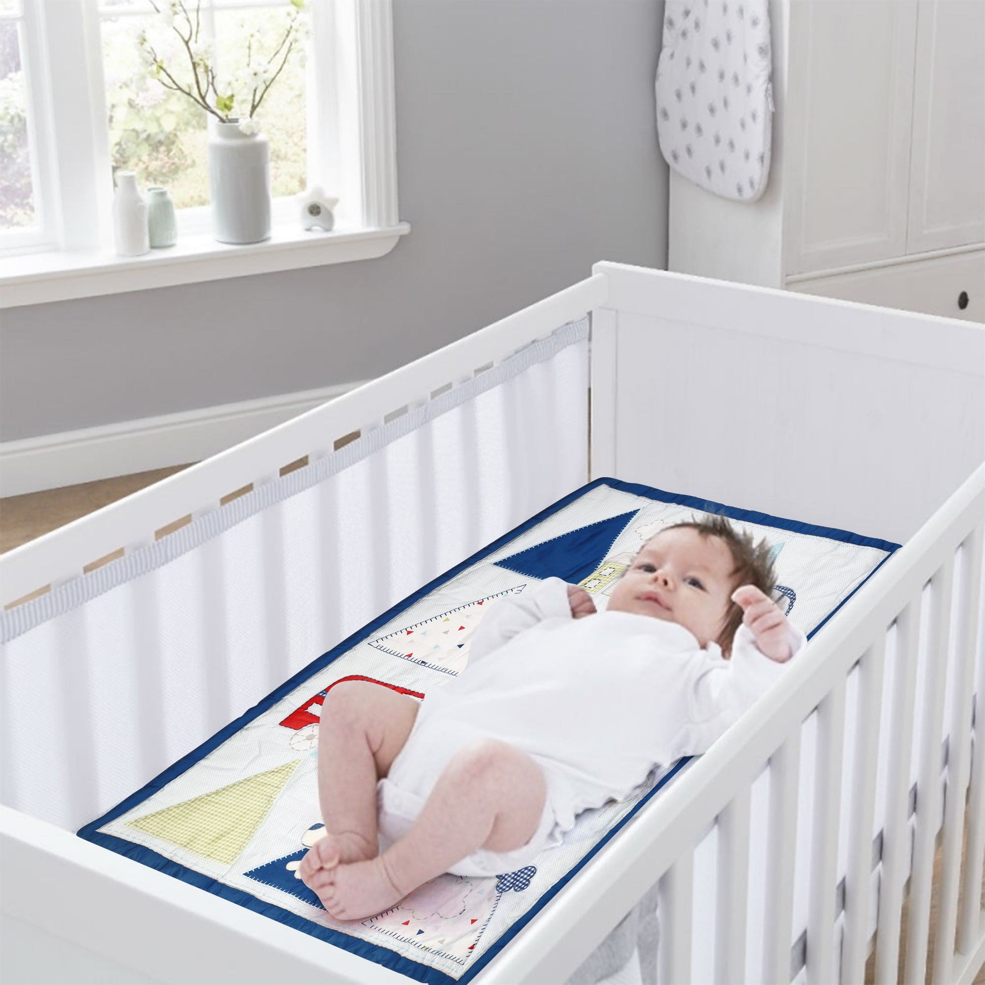 Driving Around Blue 4 Pcs Crib Set - Baby Moo