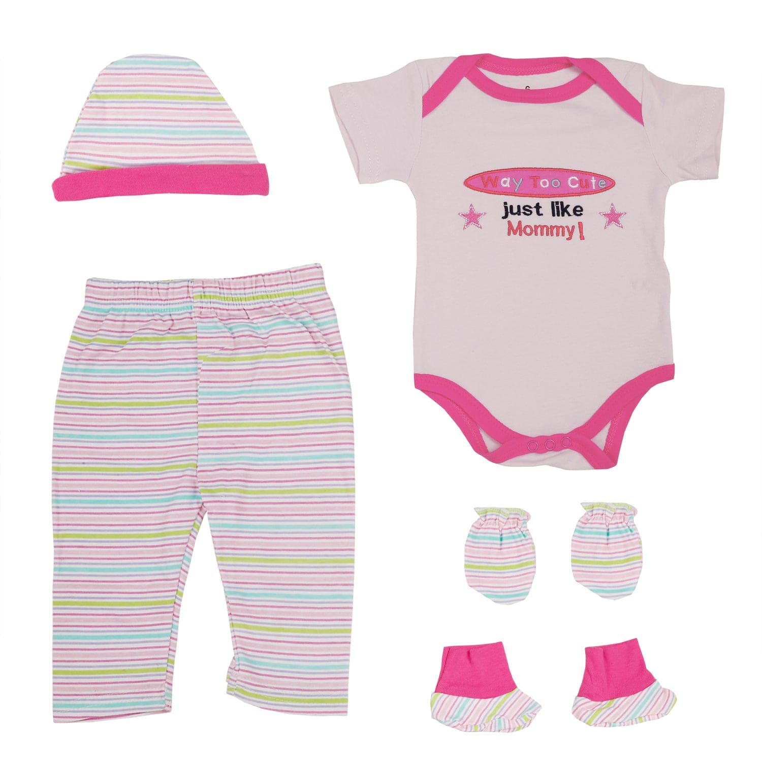 Baby Moo Way Too Cute Pink 5 Pcs Gift Set - Baby Moo