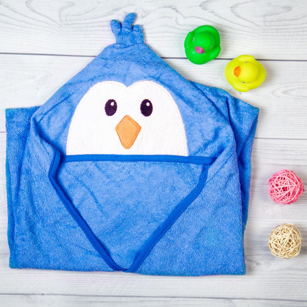 Penguin Blue Animal Hooded Towel - Baby Moo