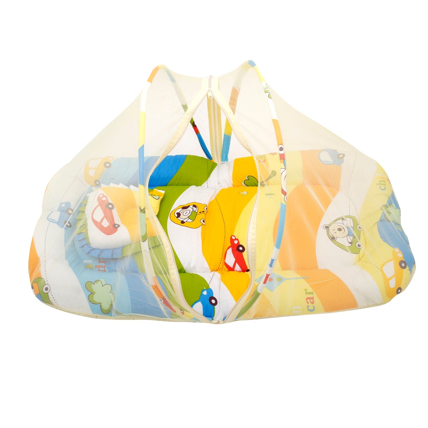 Mosquito Net Tent Mattress Set With Neck Pillow Cruising In My Car Multicolour - Baby Moo
