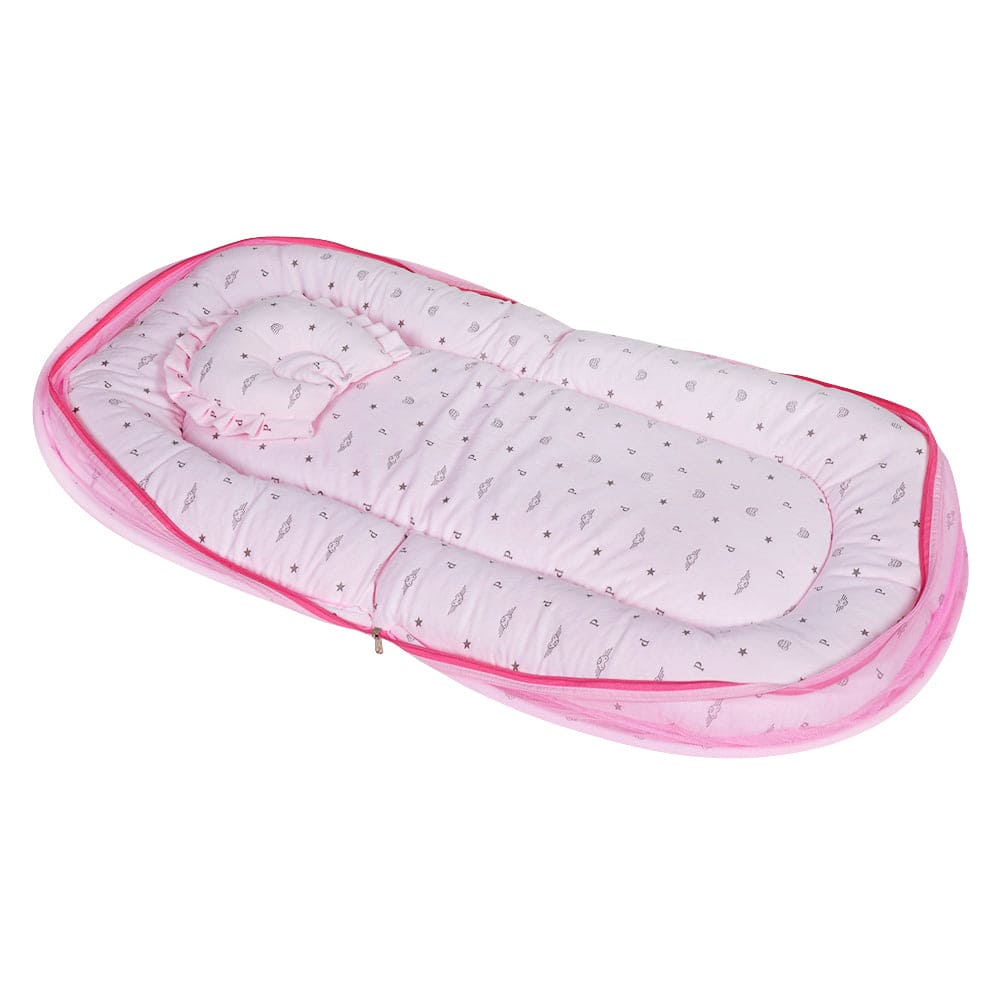 Your Star Is Born Pink Velvet Mosquito Net Tent Mattress Set - Baby Moo