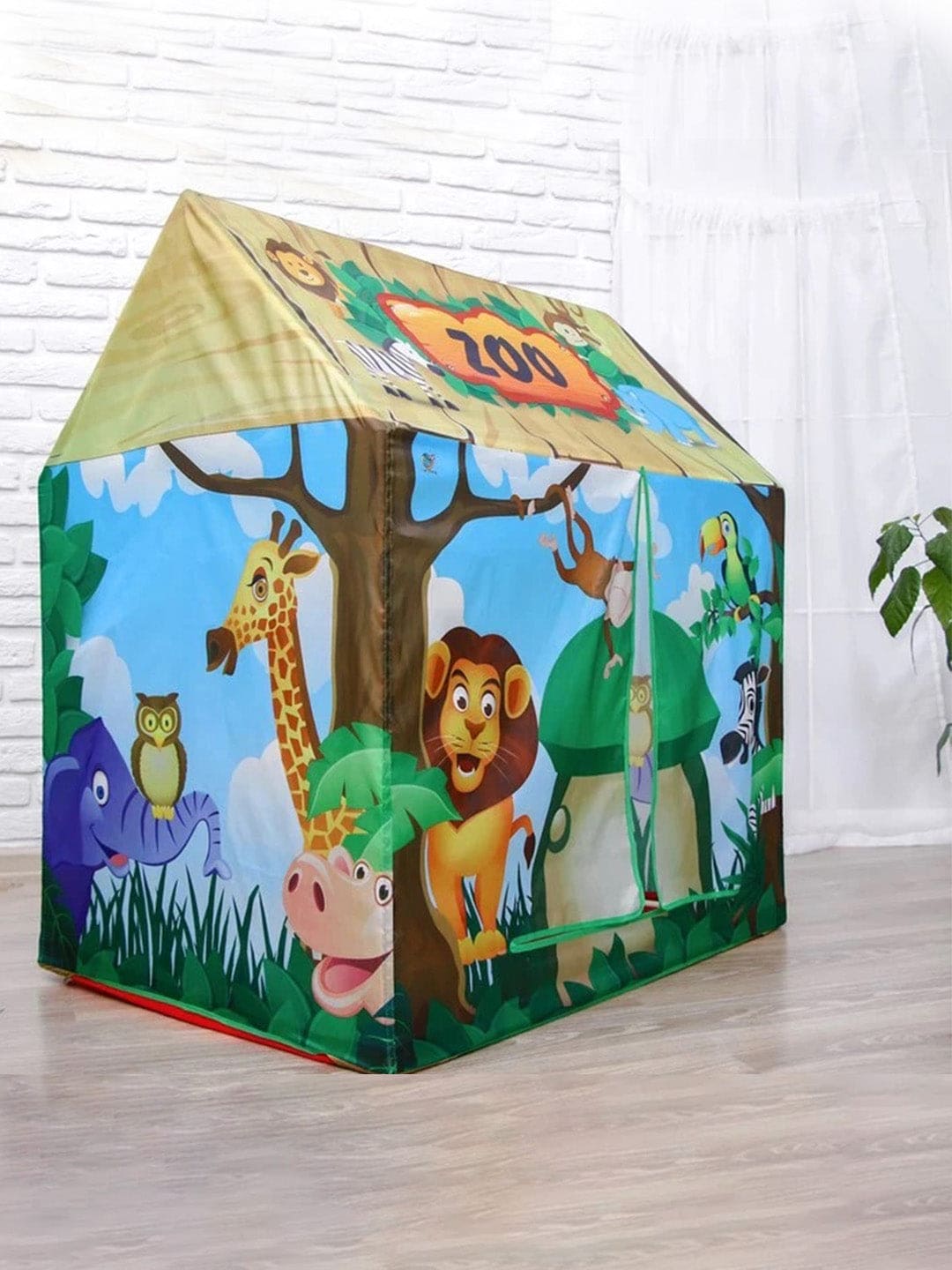Playtime Foldable Tent House Zoo - Green - Baby Moo