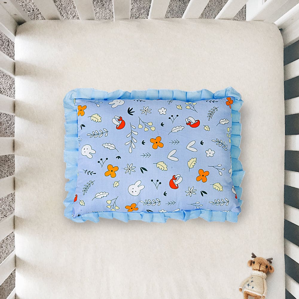 Floral Blue Rectangular Pillow - Sizes available - Baby Moo