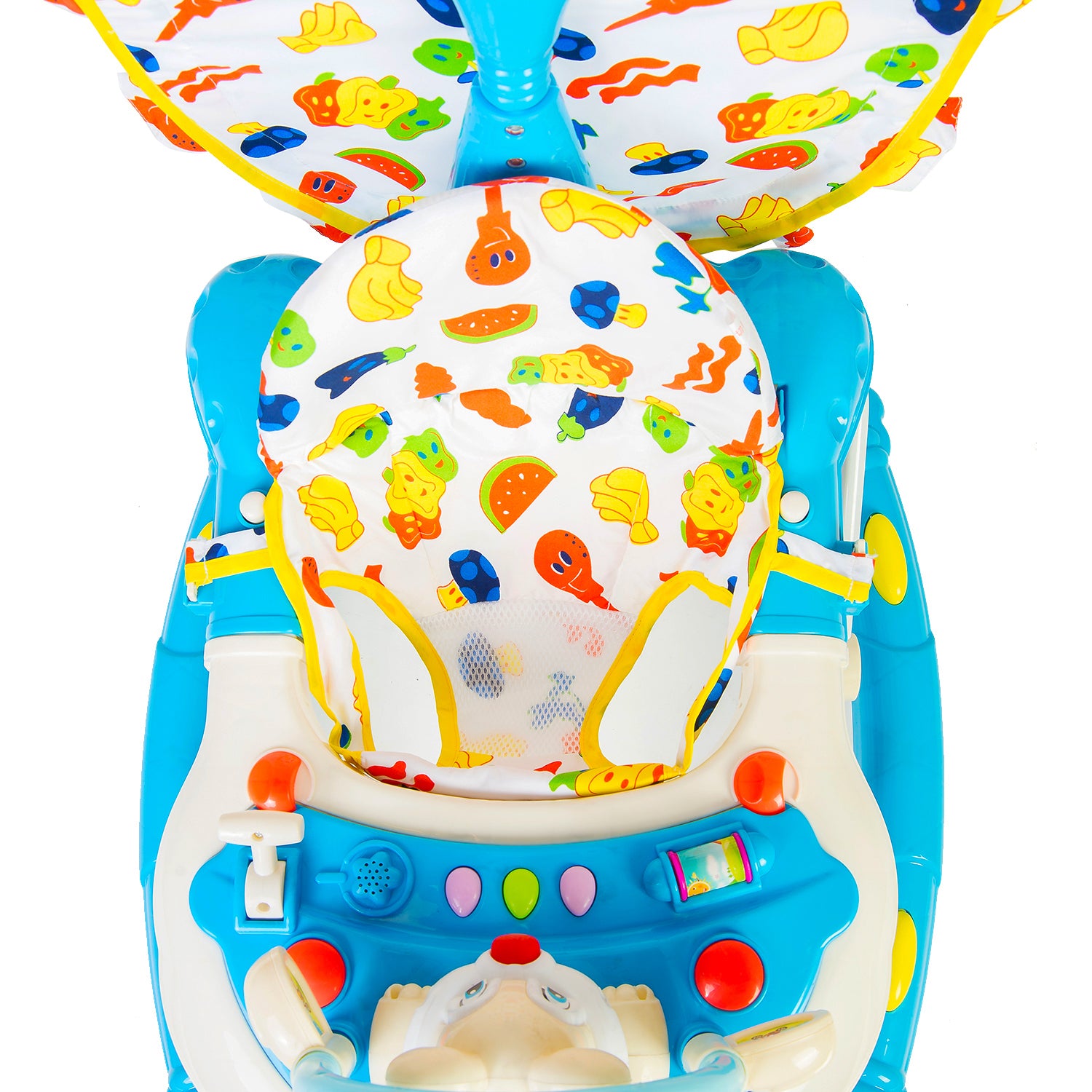 Animal Blue 2 in 1 Premium Walker Cum Rocker - Baby Moo