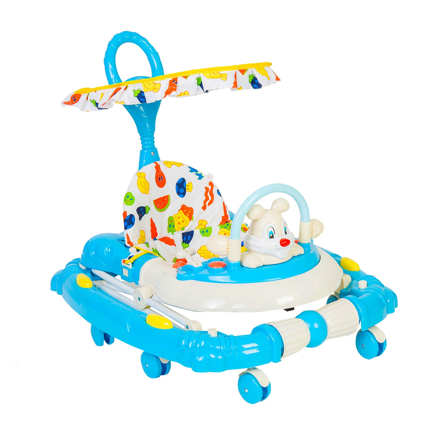 Animal Blue 2 in 1 Premium Walker Cum Rocker - Baby Moo