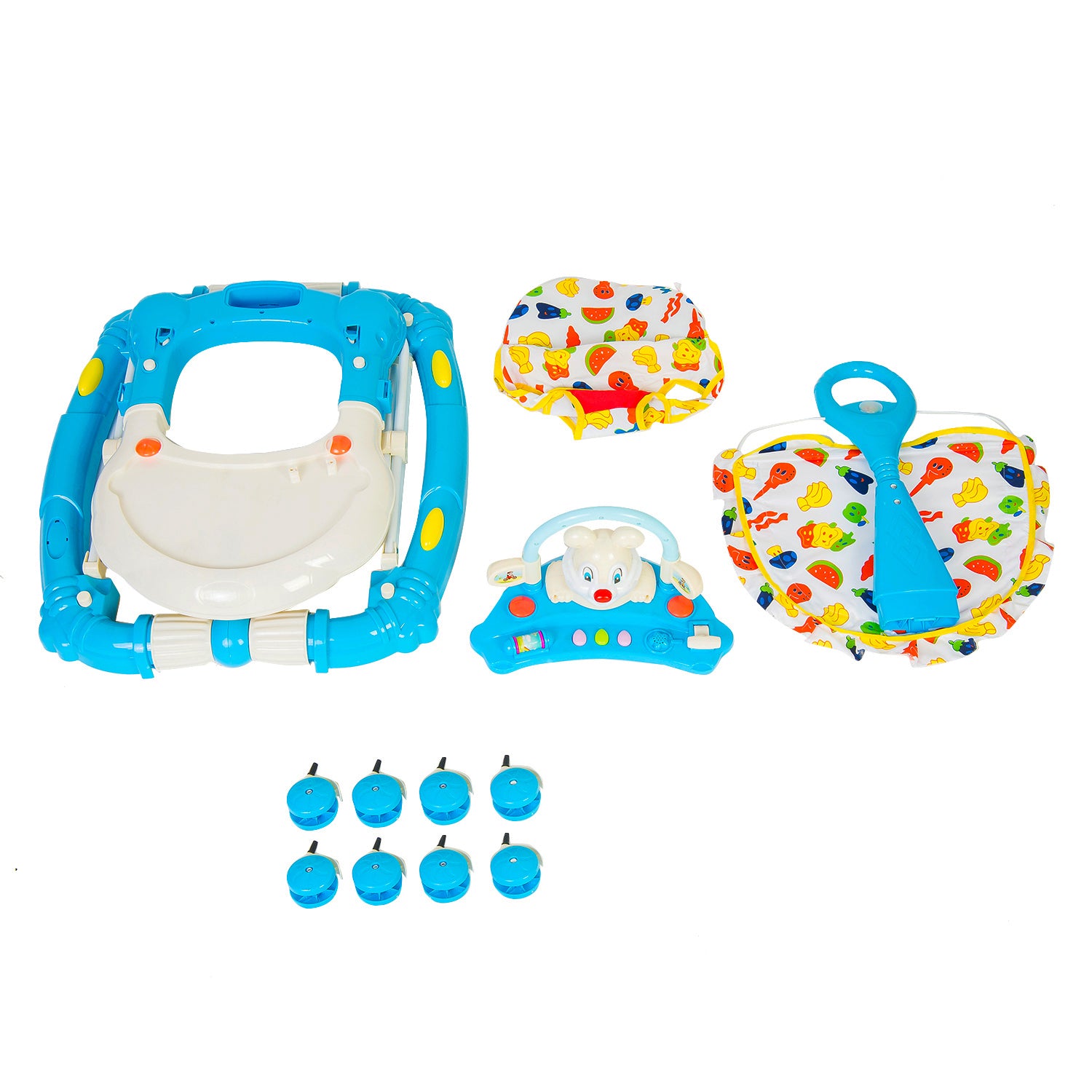 Animal Blue 2 in 1 Premium Walker Cum Rocker - Baby Moo