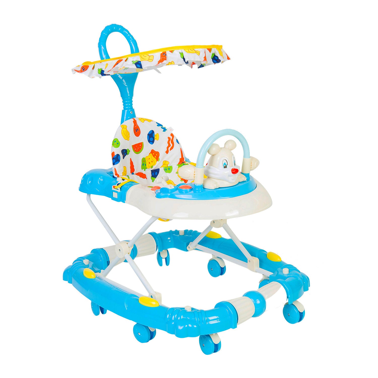 Animal Blue 2 in 1 Premium Walker Cum Rocker - Baby Moo