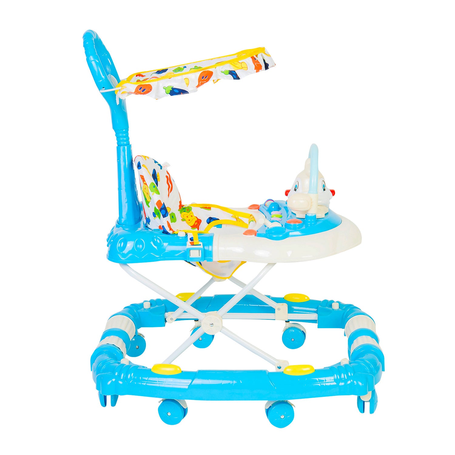 Animal Blue 2 in 1 Premium Walker Cum Rocker - Baby Moo
