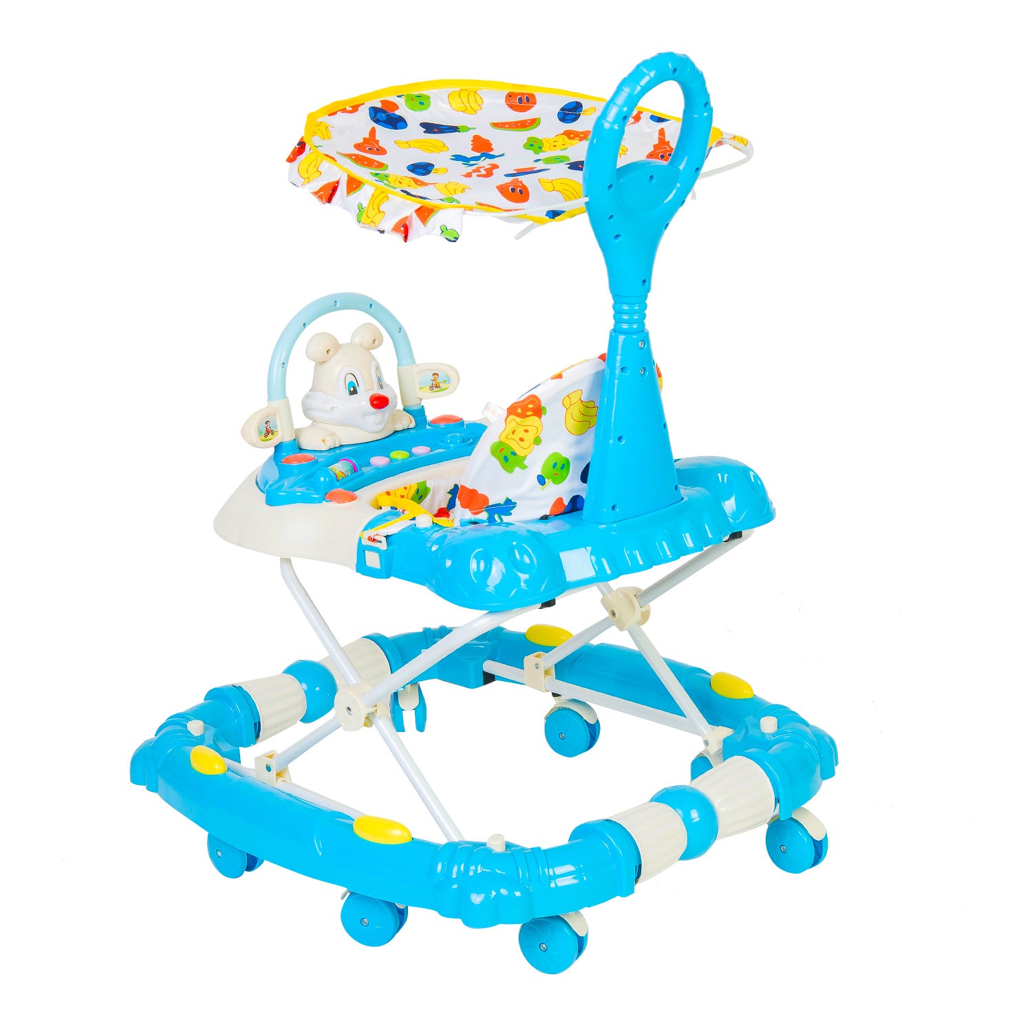 Animal Blue 2 in 1 Premium Walker Cum Rocker - Baby Moo