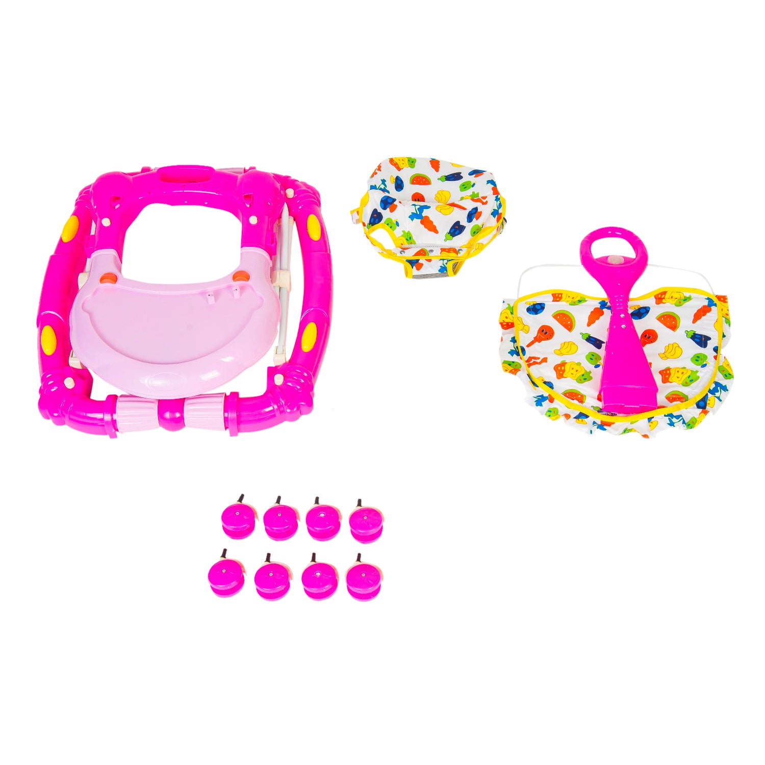 Fruity Pink 2 in 1 Premium Walker Cum Rocker - Baby Moo