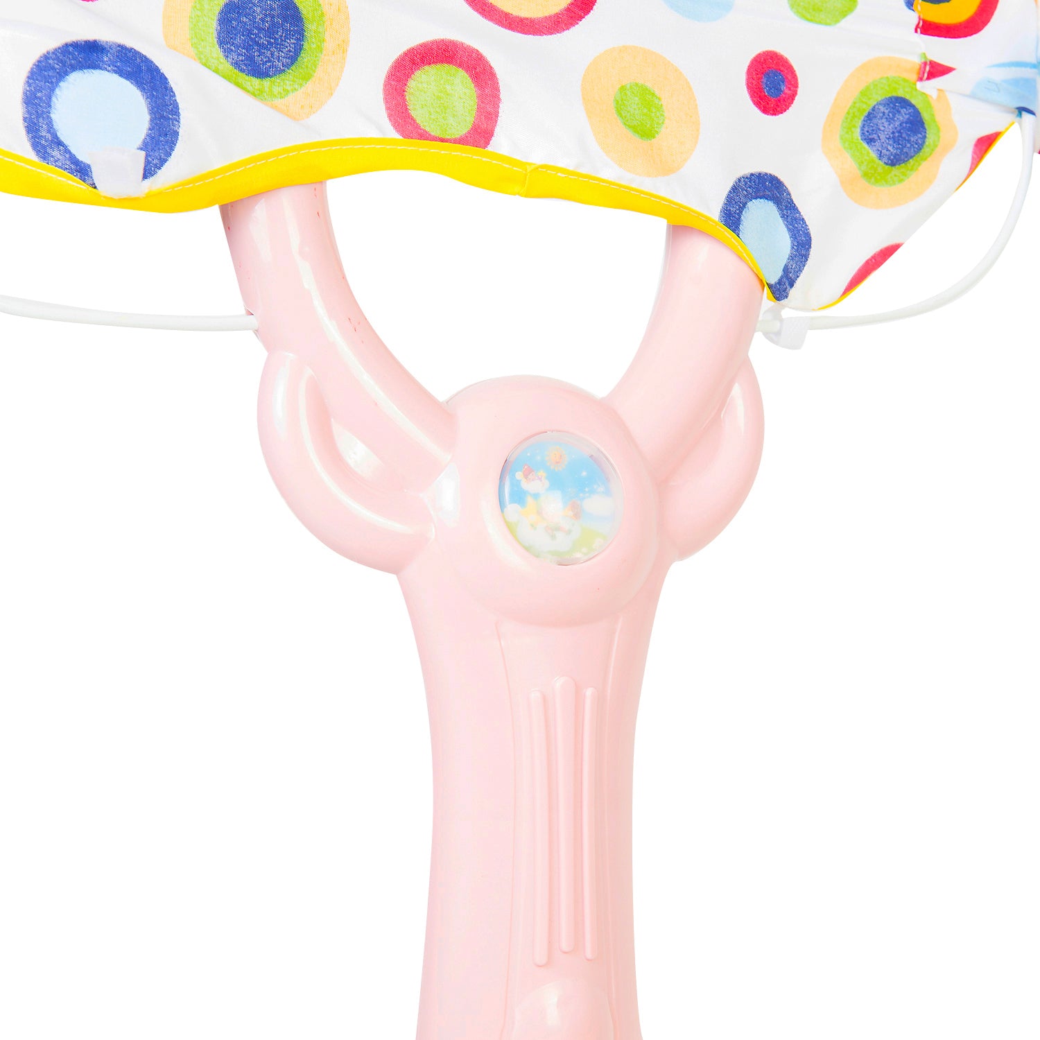 Polka Dot Baby Pink 2 in 1 Premium Walker Cum Rocker - Baby Moo