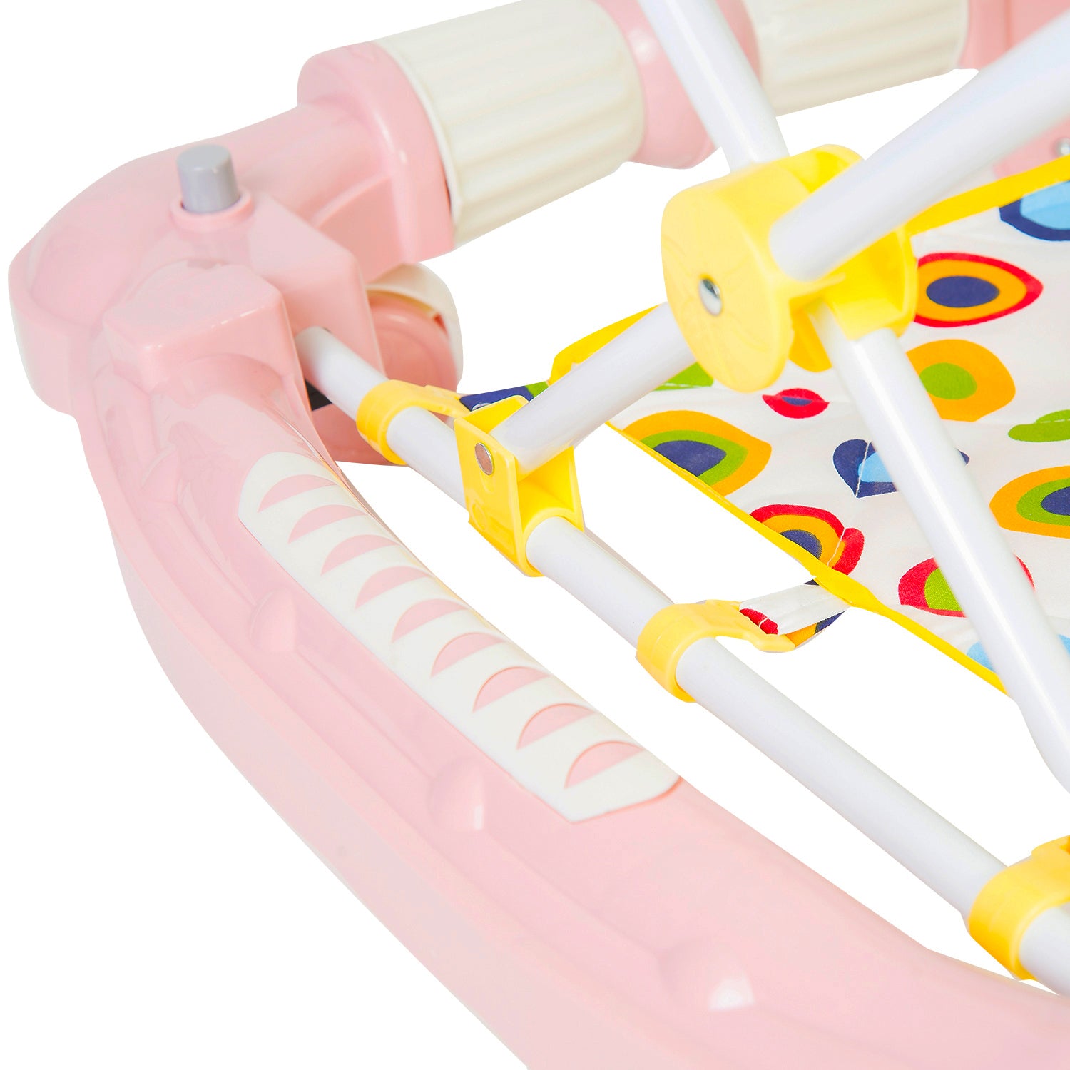Polka Dot Baby Pink 2 in 1 Premium Walker Cum Rocker - Baby Moo