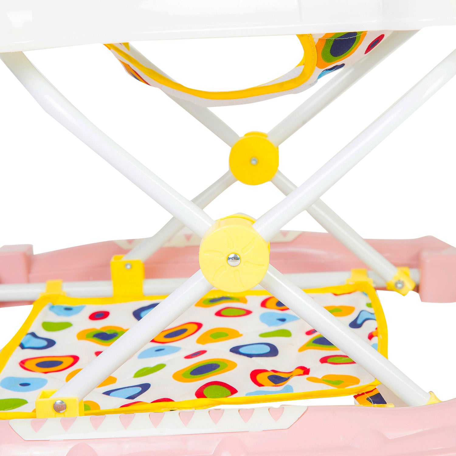 Polka Dot Baby Pink 2 in 1 Premium Walker Cum Rocker - Baby Moo