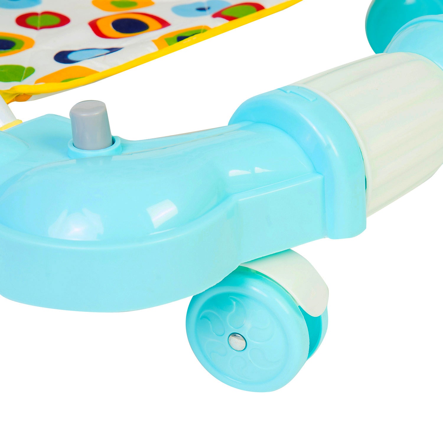 Polka Dot Turquoise 2 in 1 Premium Walker Cum Rocker With Sunshade